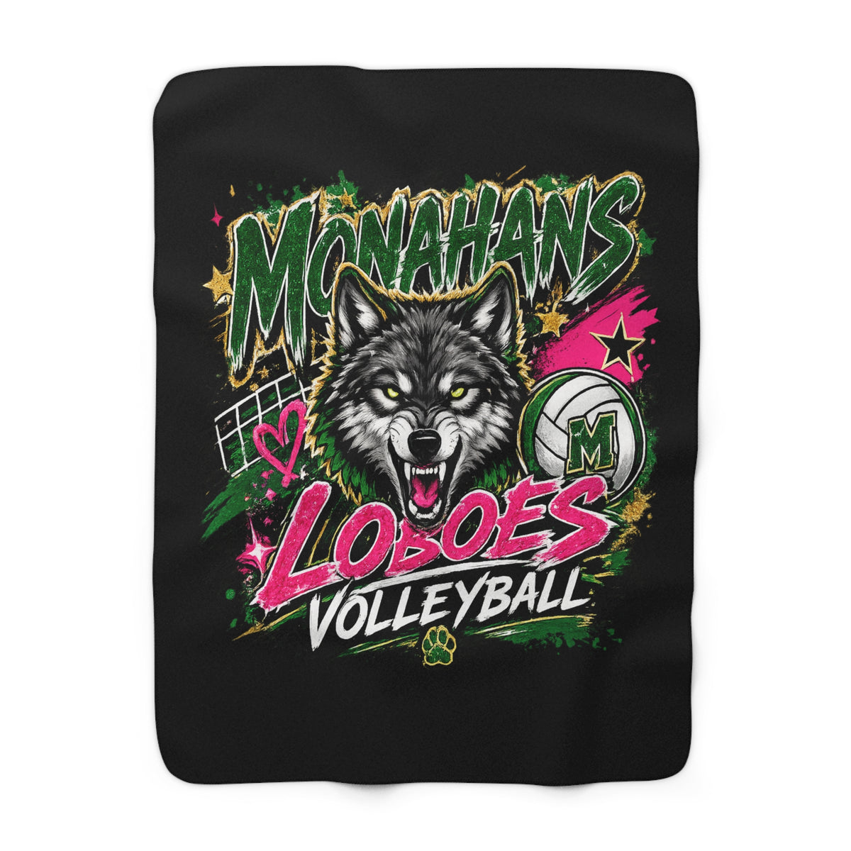 Monahans Lobos Volleyball Sherpa Blanket