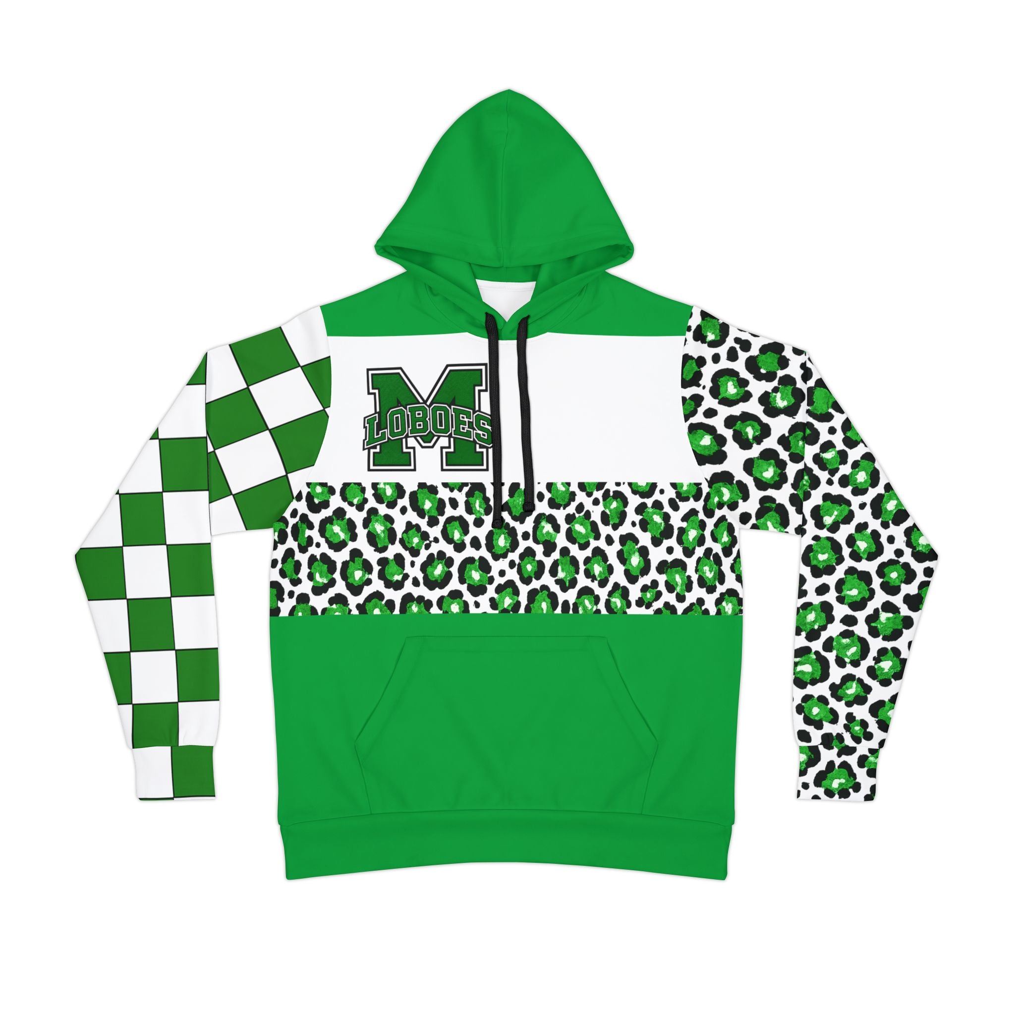 Green Leopard & Checker Athletic Hoodie