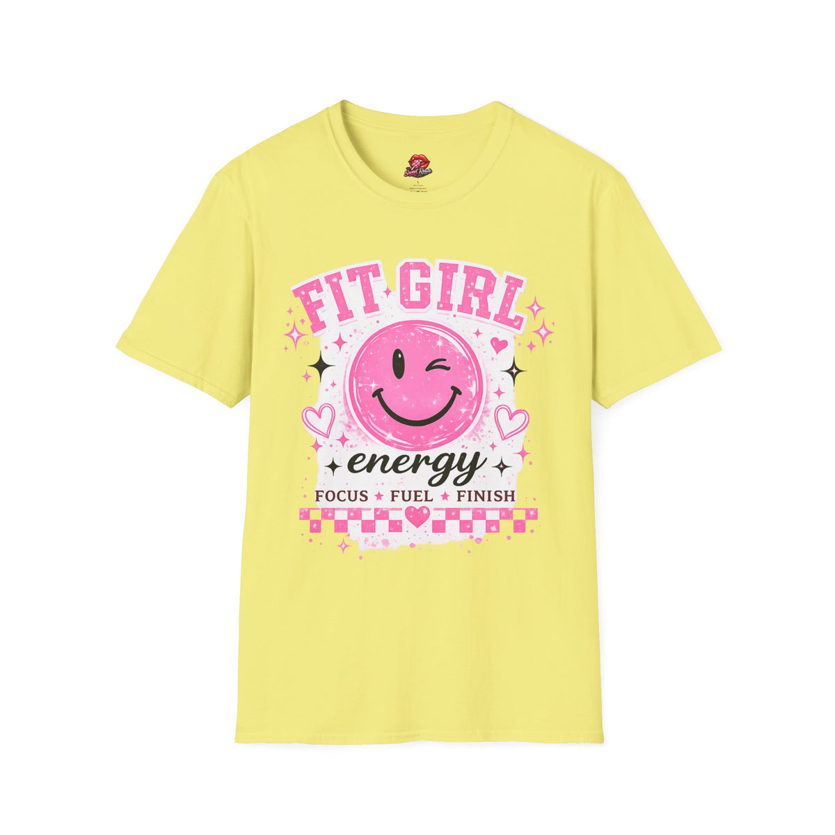 Fit Girl Pink Smiley Fitness Tee