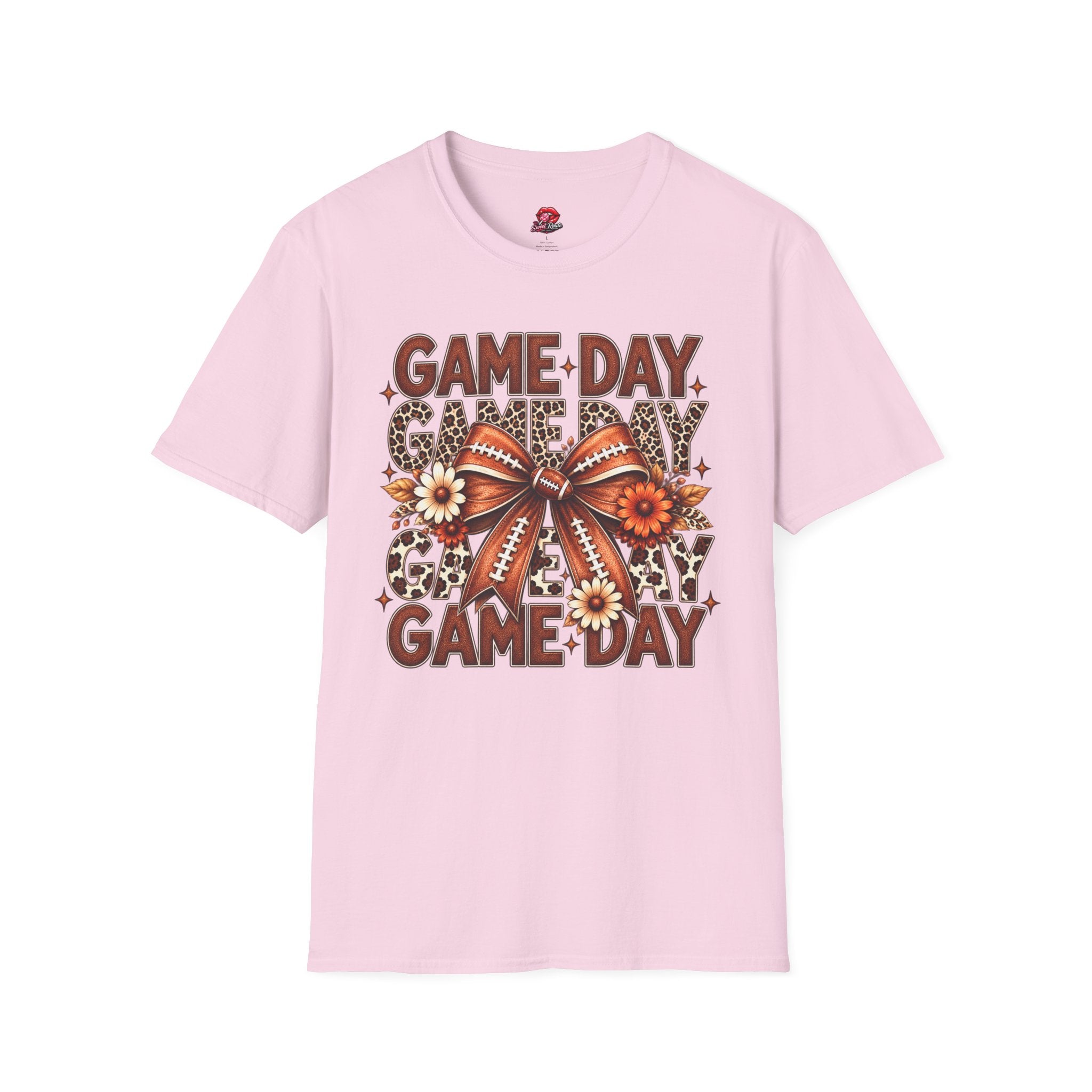 Floral Football Bow Game Day Tee