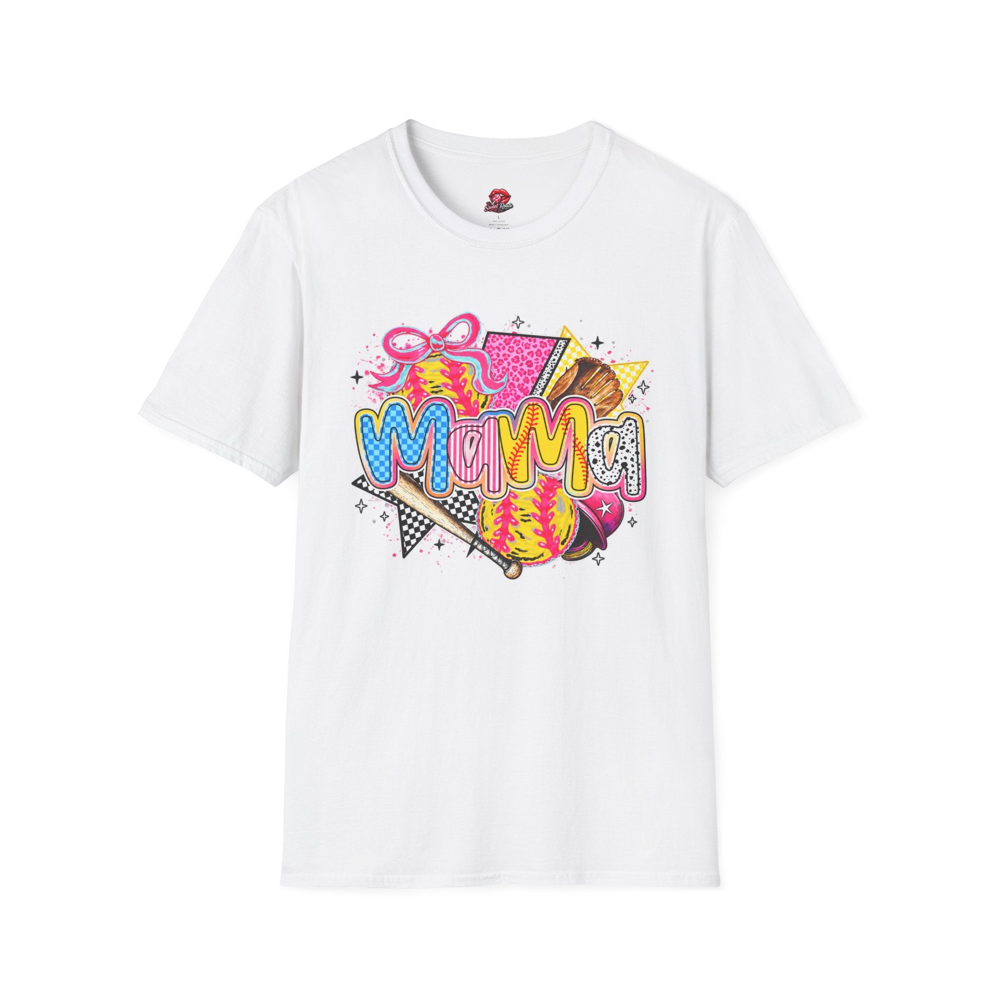 Mama Colorblock Softball Graphic T-Shirt