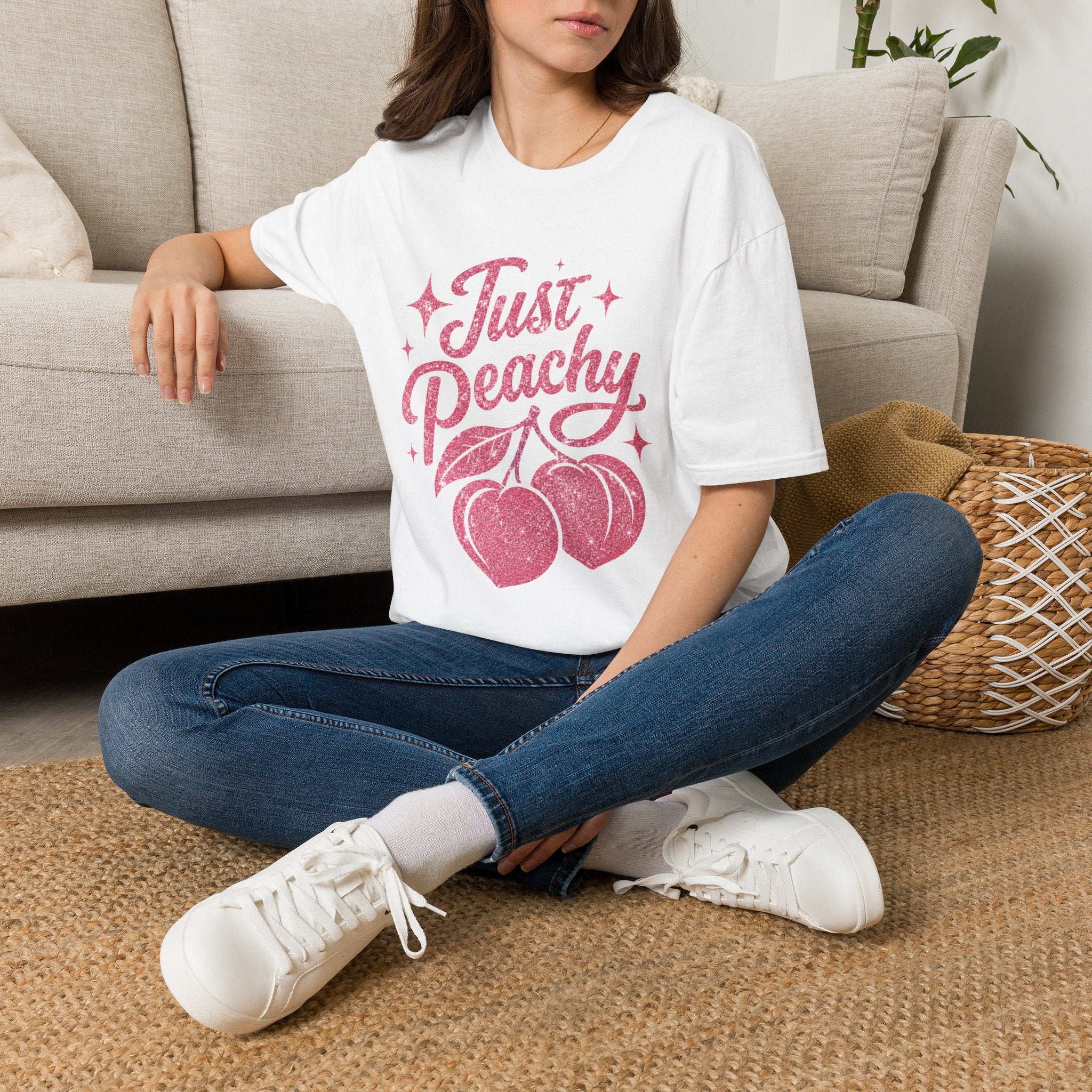 Just Peachy script with cherries T-Shirt