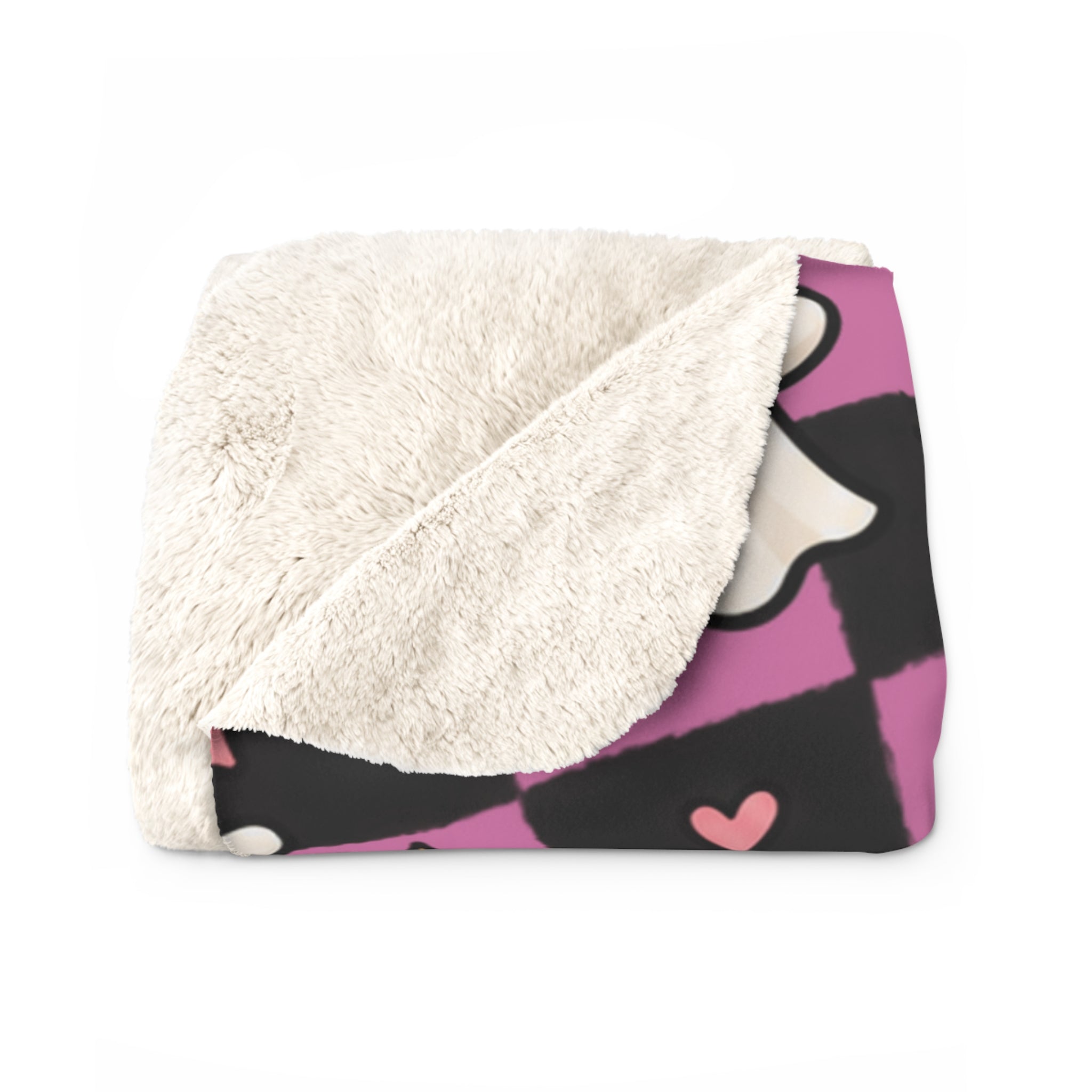 Cute Pink Ghost Halloween Sherpa Blanket