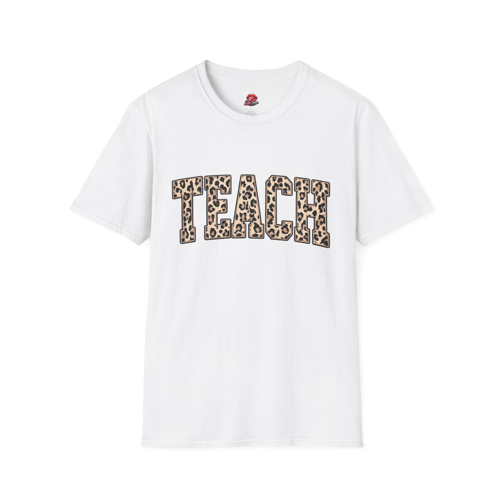 Teach Leopard Print T-Shirt | Cute Teacher Shirt | Back to School Teacher Gift | Leopard Print Graphic Tee