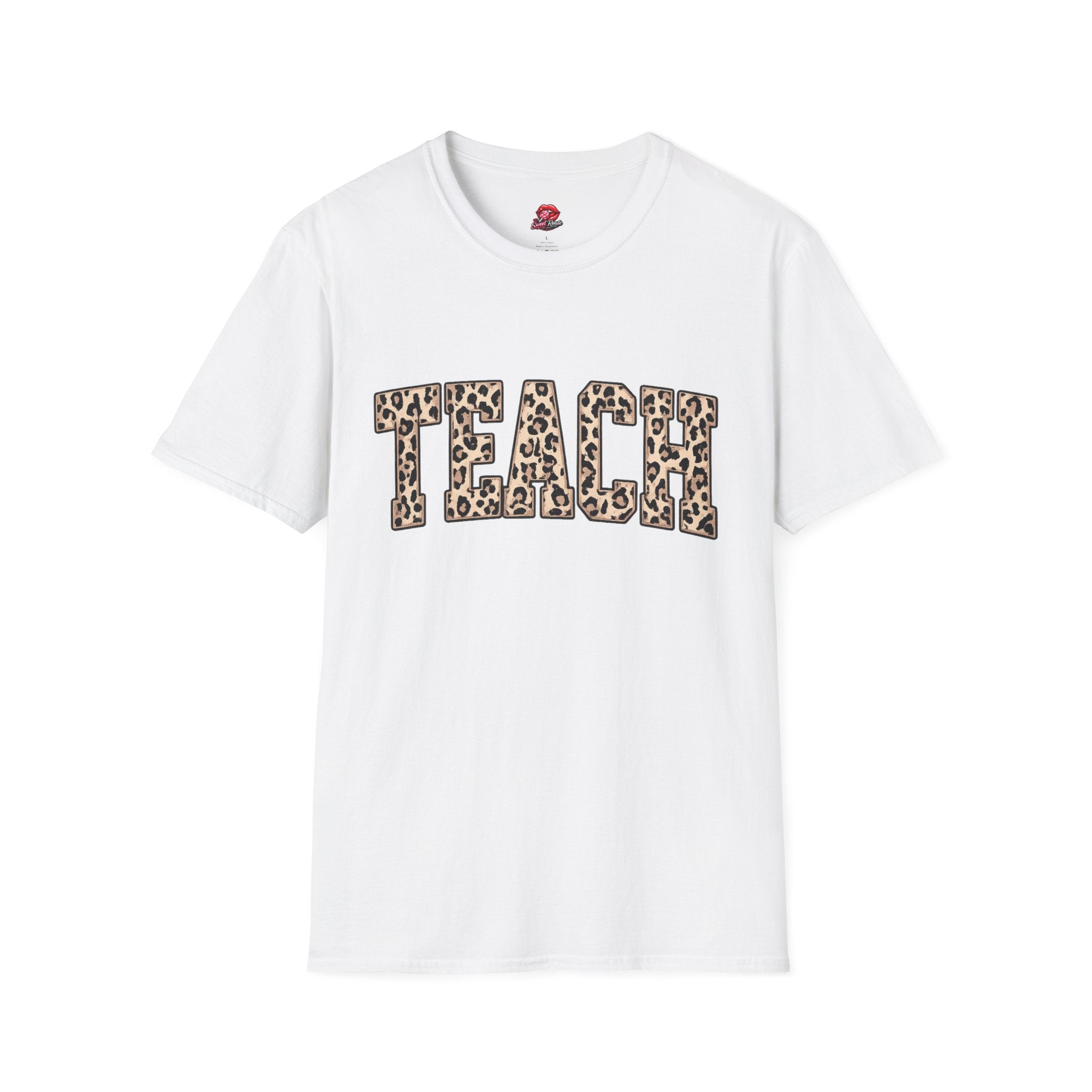 Teach Leopard Print T-Shirt | Cute Teacher Shirt | Back to School Teacher Gift | Leopard Print Graphic Tee