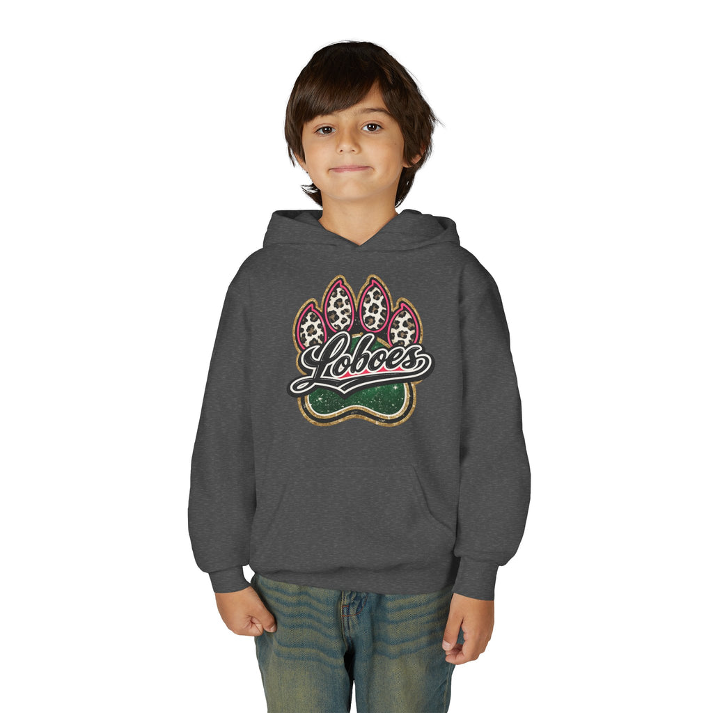 Youth Hoodie with 'Loboes' Paw