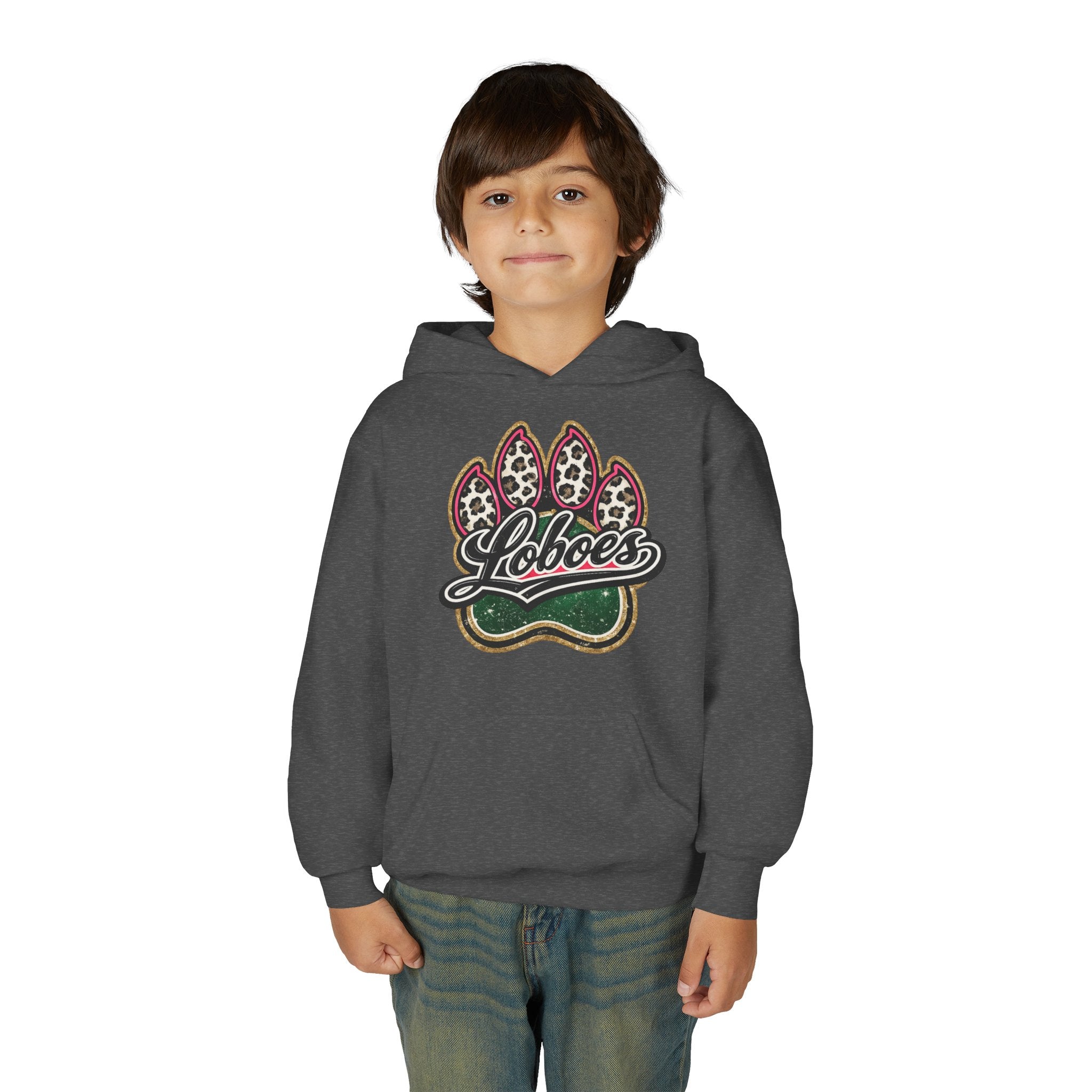 Youth Hoodie with 'Loboes' Paw