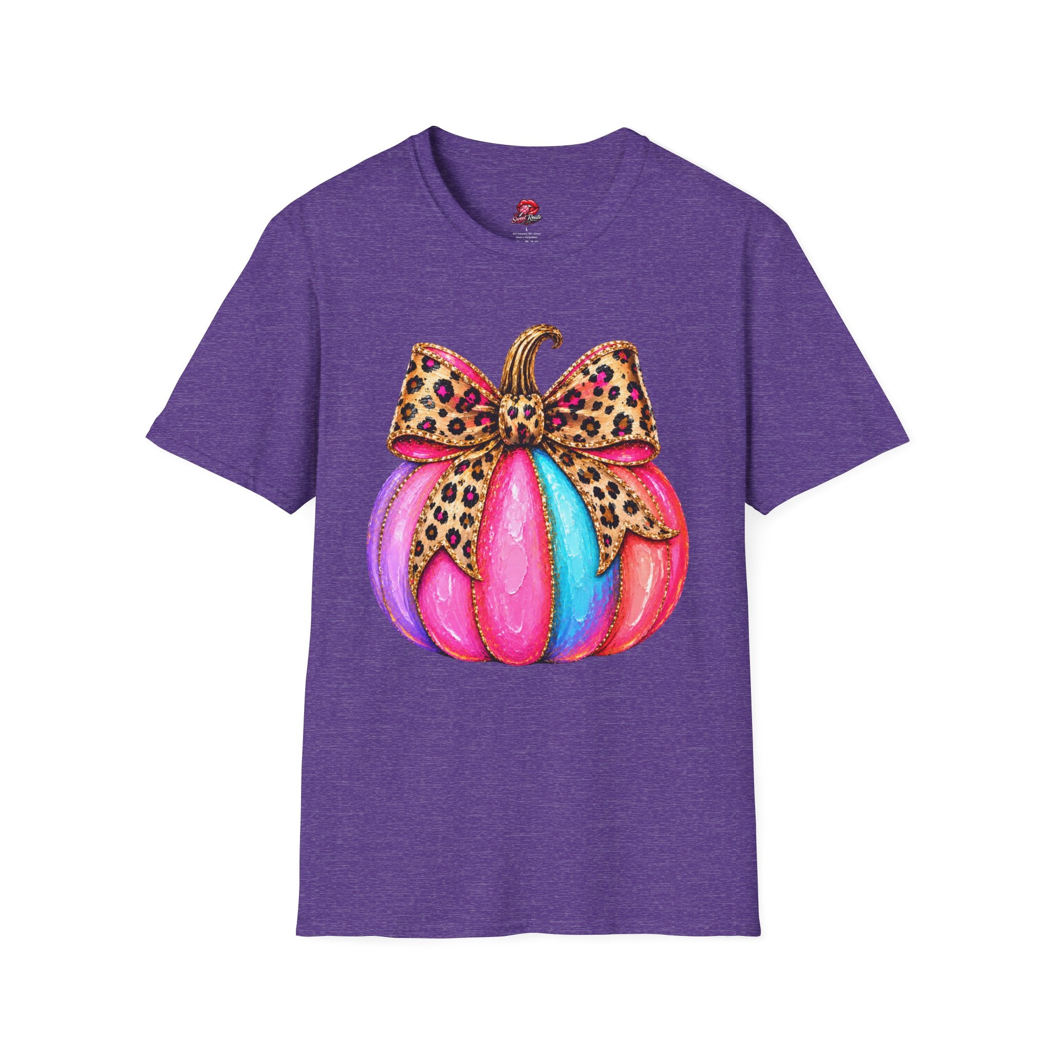 Leopard Bow Rainbow Pumpkin T-Shirt