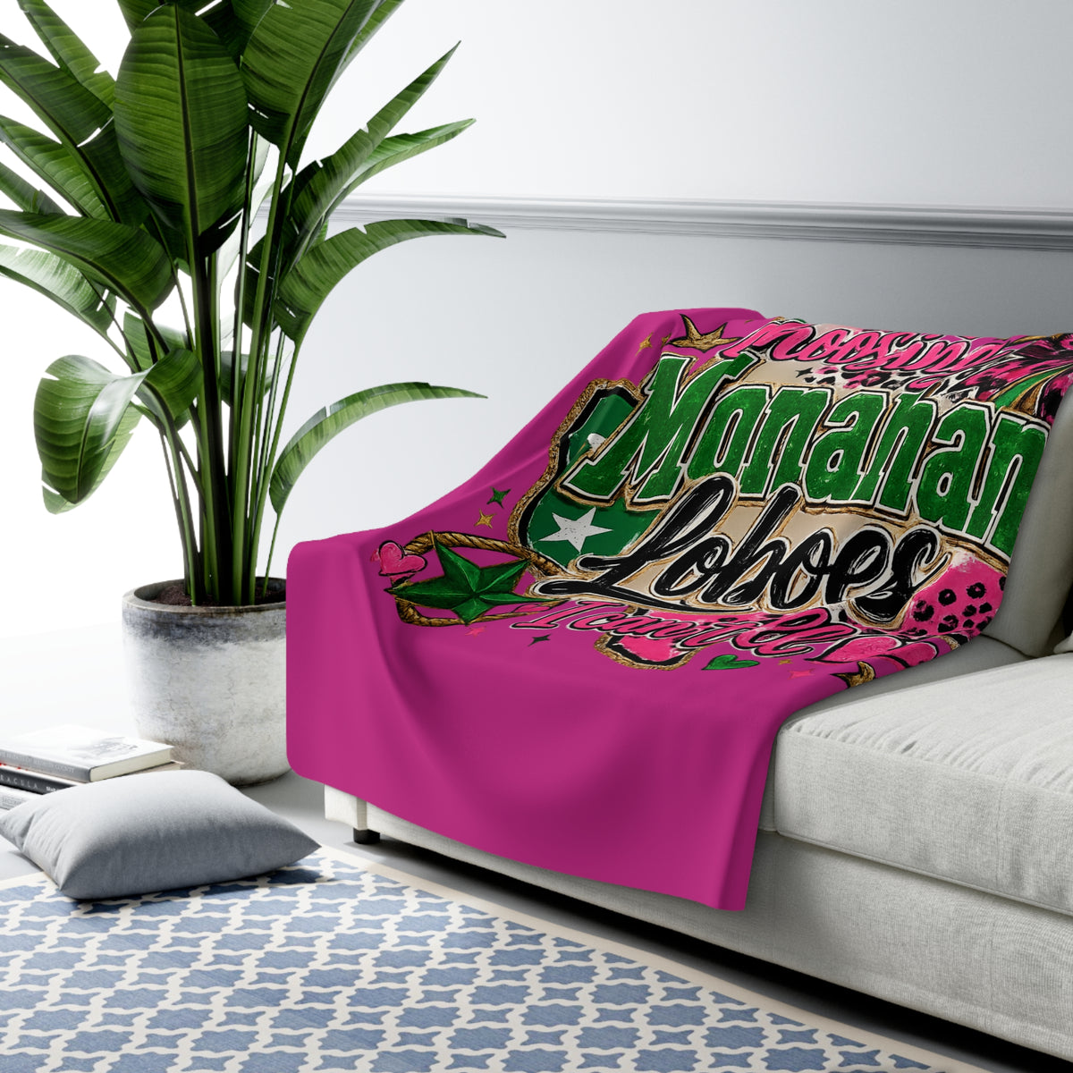 Sherpa Blanket Choosing Monahans Loboes I Can't Tell Pink