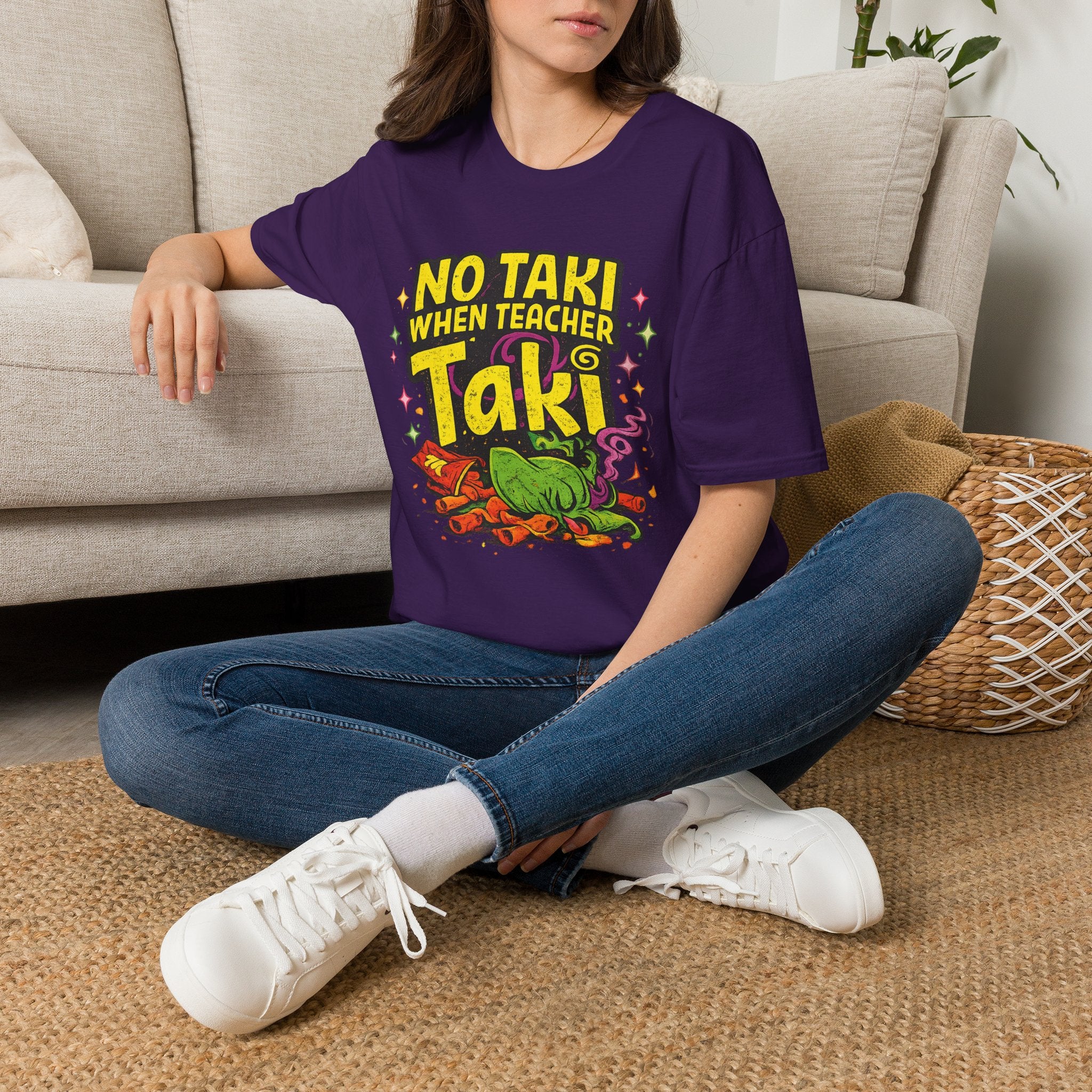 No Taki When Teacher Taki Funny Teacher Shirt | Teacher Appreciation Gift | Spicy Snack Pun Tee | Gildan 64000