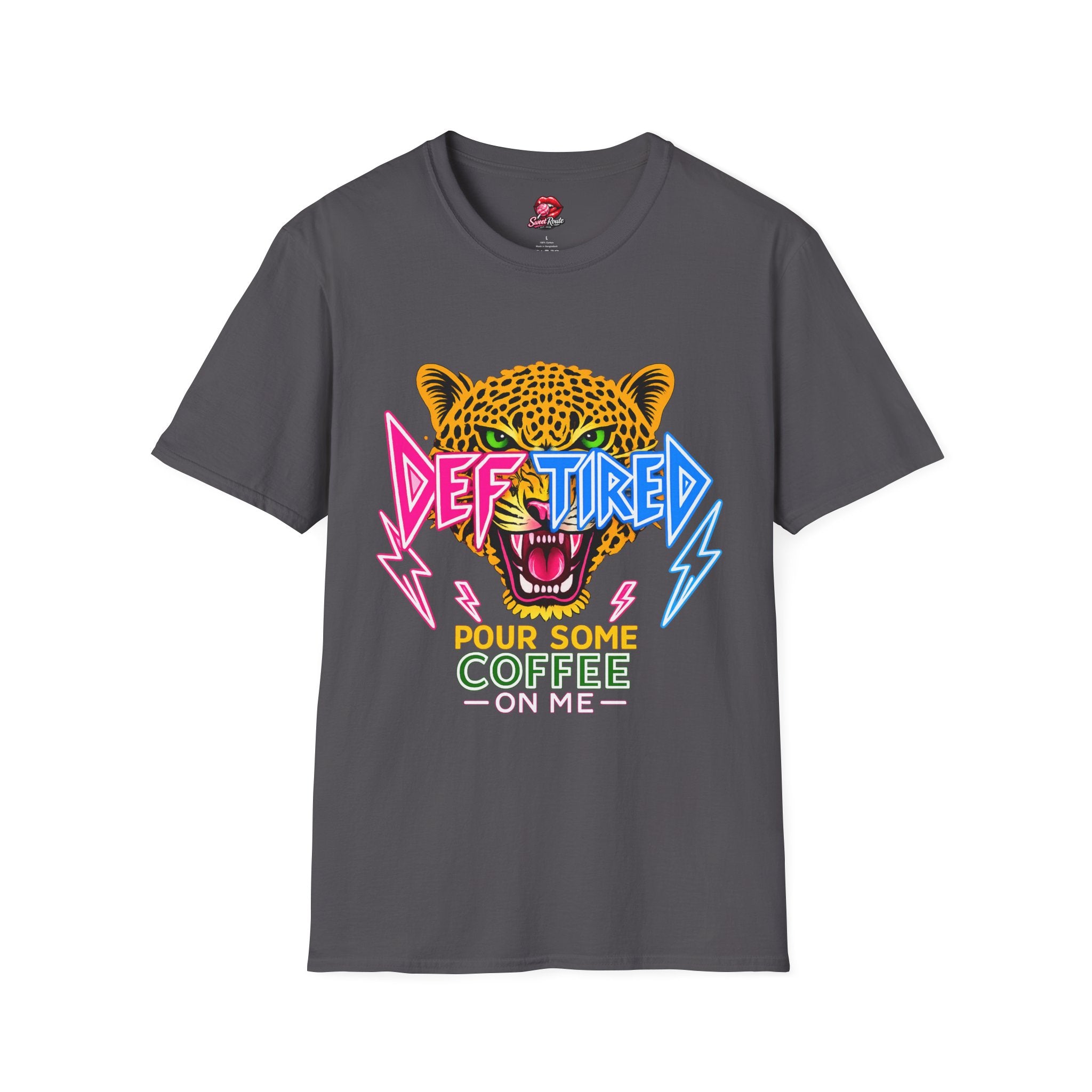 Def-Tired Leopard graphic tee
