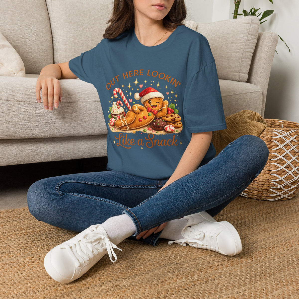 Gingerbread Cookie Santa Hat T-Shirt