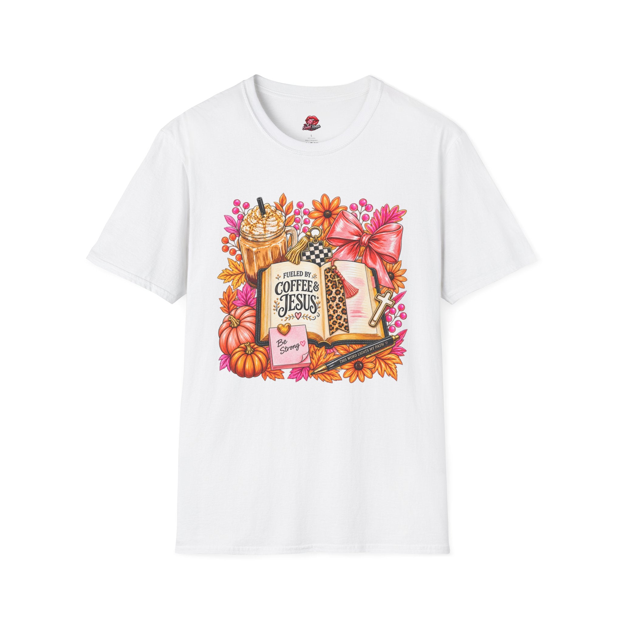 Fueled by Coffee & Jesus Autumn Floral Tee