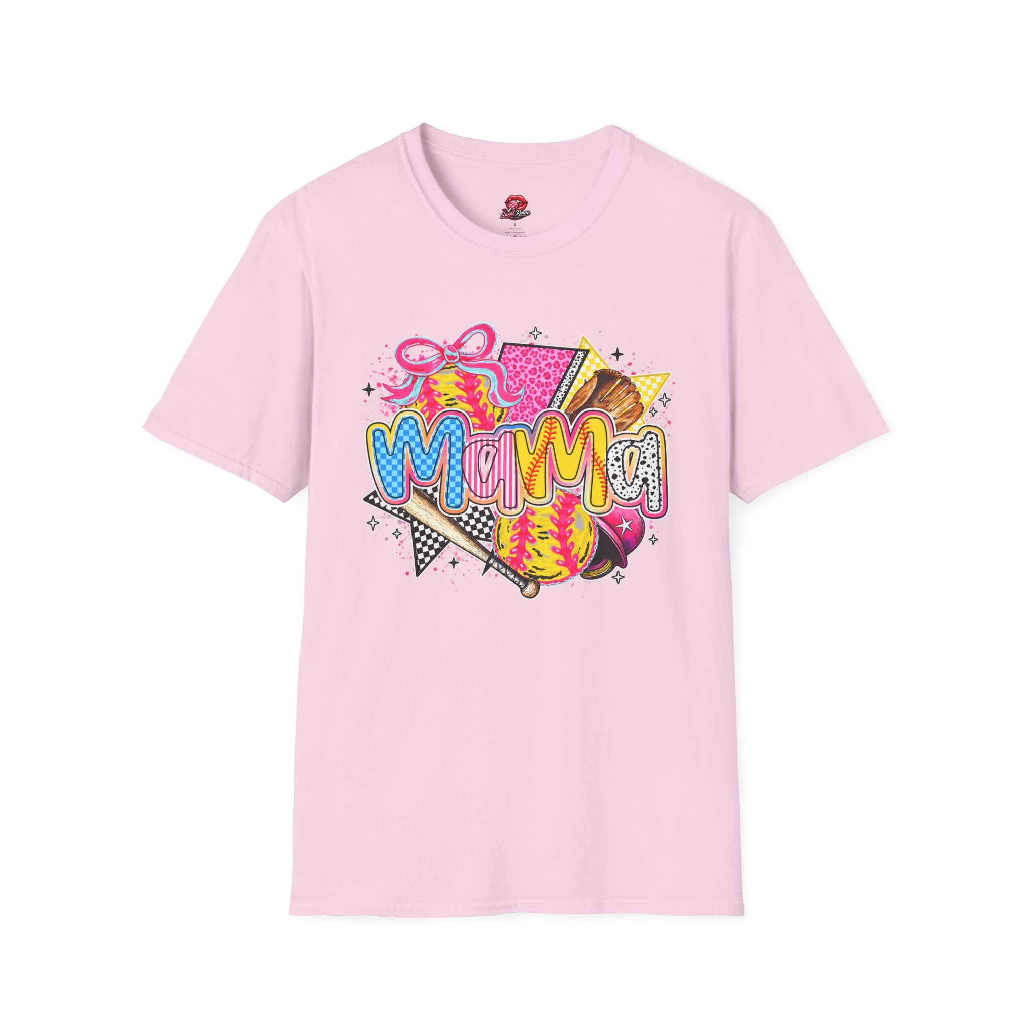 Mama Colorblock Softball Graphic T-Shirt