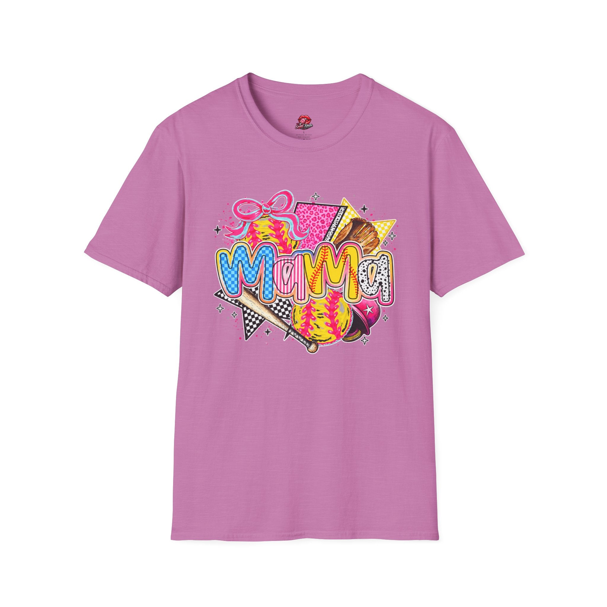 Mama Colorblock Softball Graphic T-Shirt
