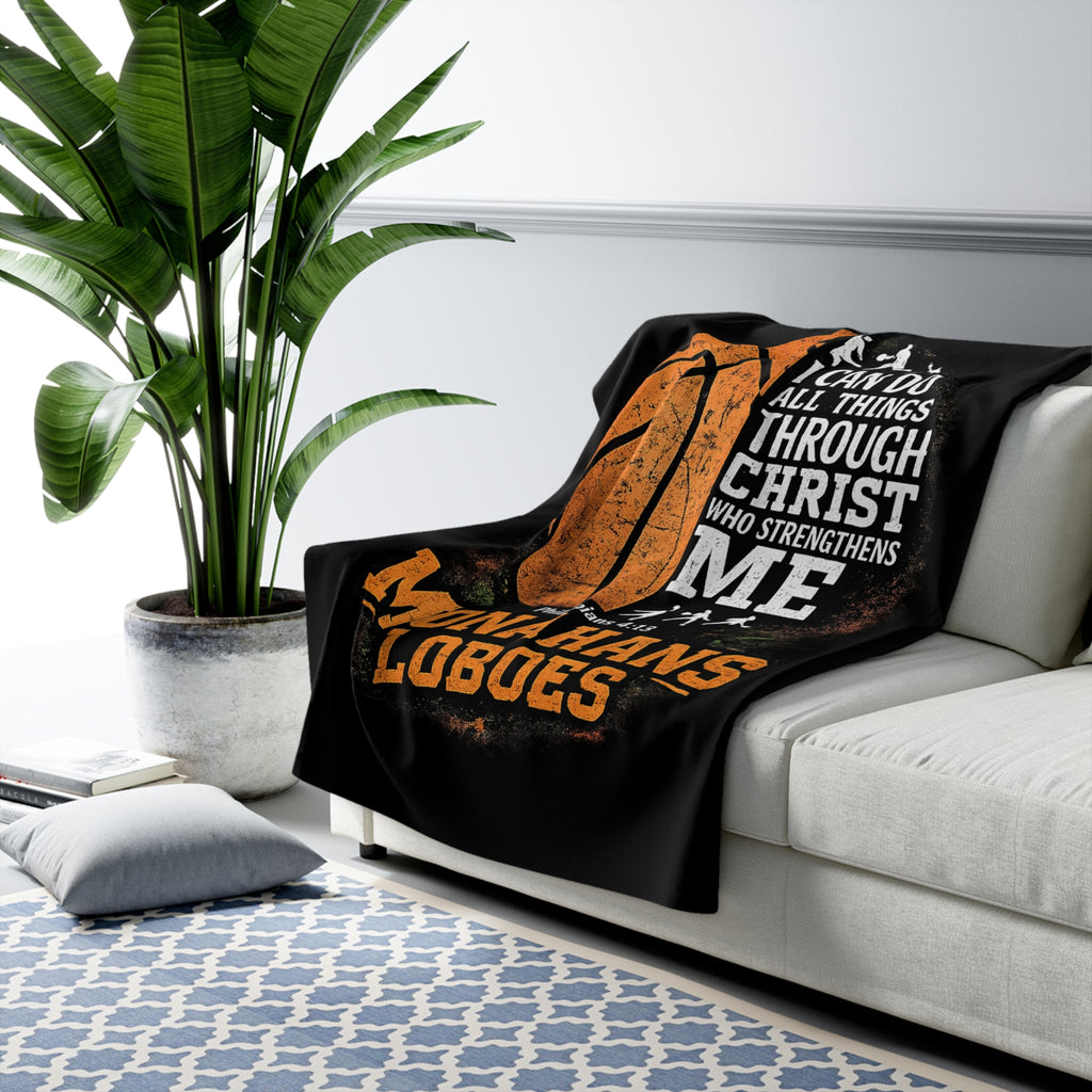 Monahans Loboes Basketball Sherpa Fleece Blanket