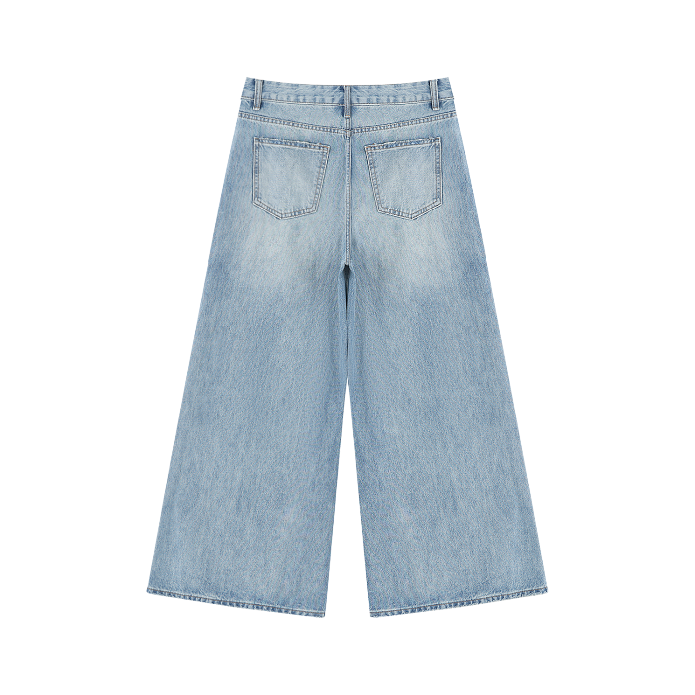Sweet Route Women's Vintage Wash Distressed Wide Leg Jeans