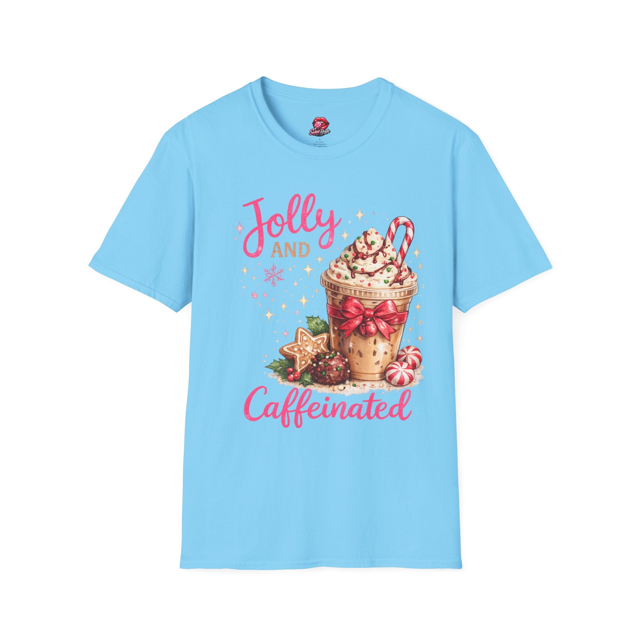 Jolly and Caffeinated Christmas T-Shirt