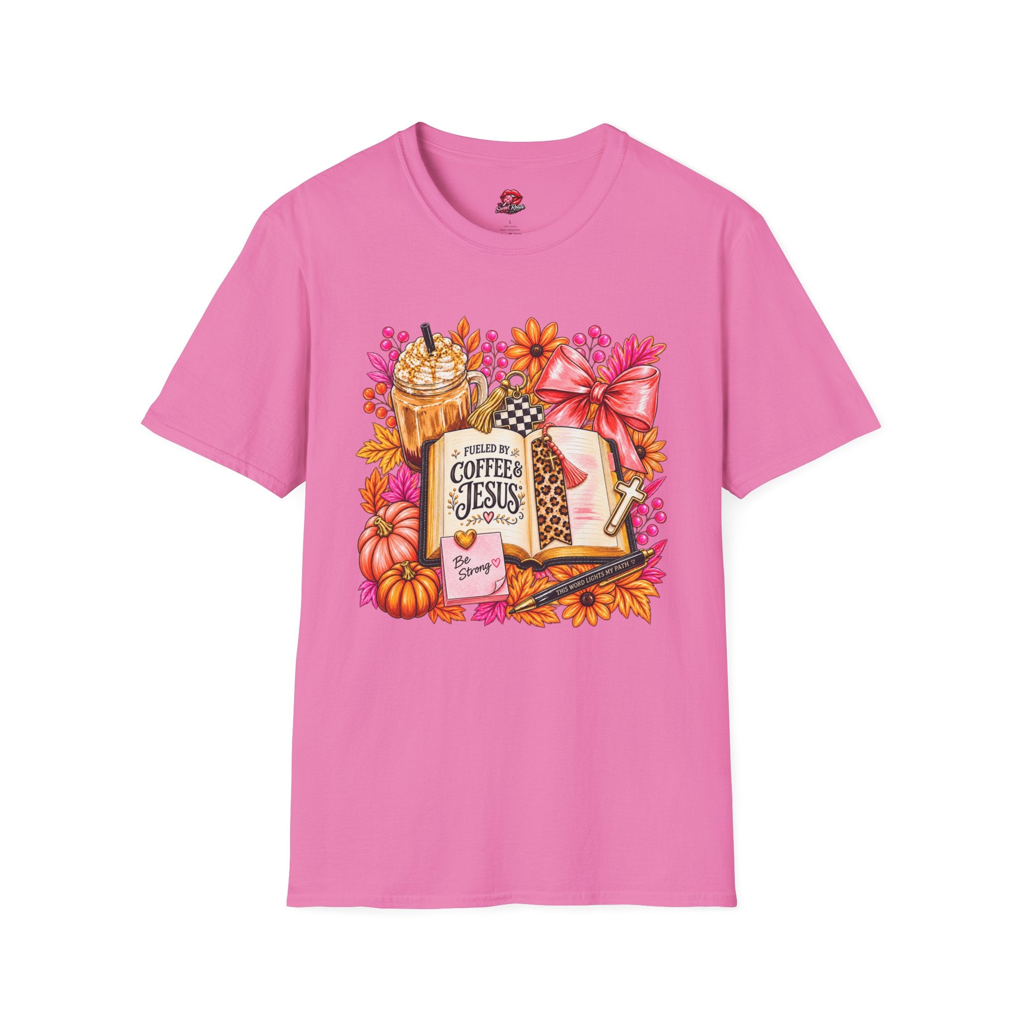Fueled by Coffee & Jesus Autumn Floral Tee