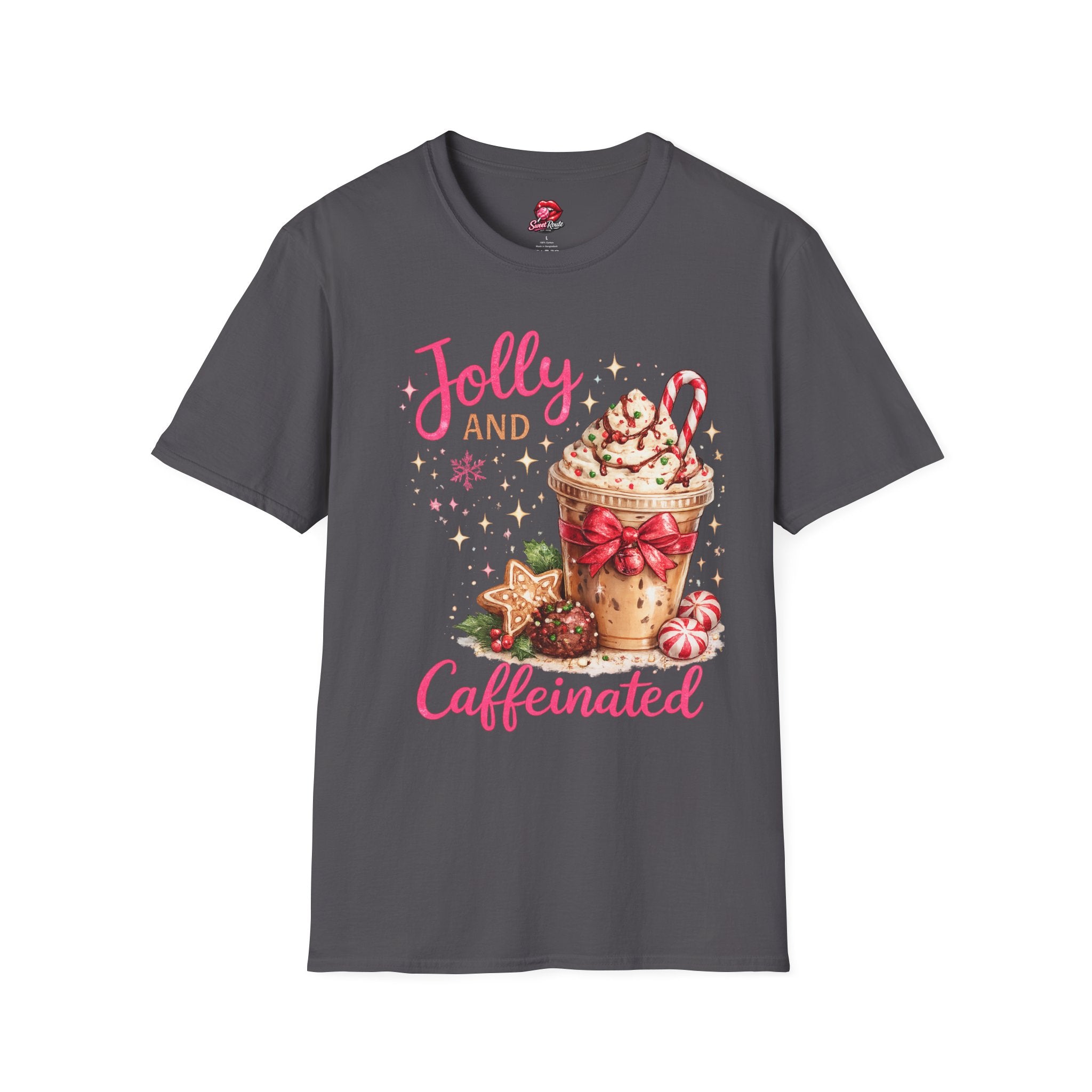 Jolly and Caffeinated Christmas T-Shirt