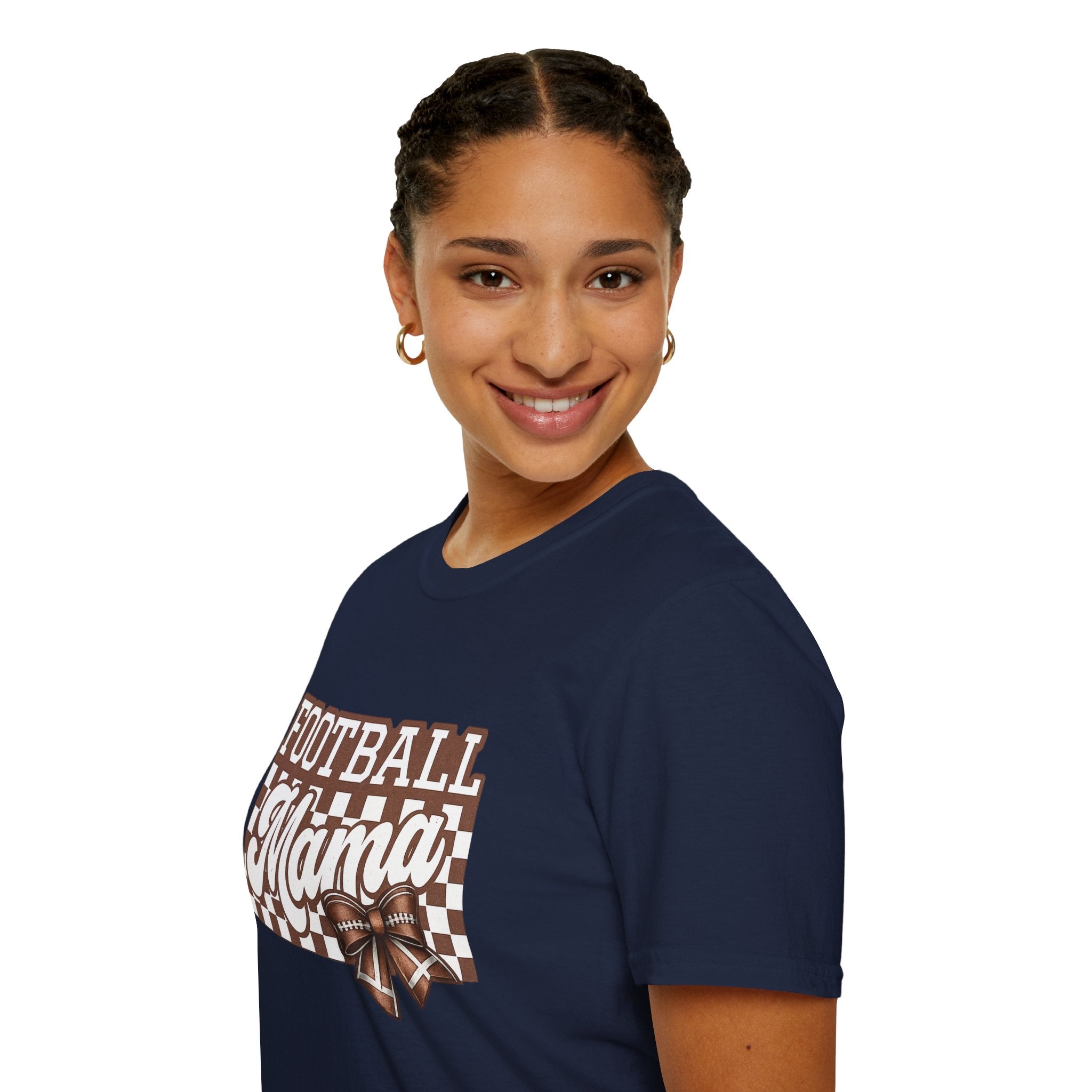 Football Mama T-Shirt | Vintage Brown Checkered Football Mom Tee | Game Day Shirt