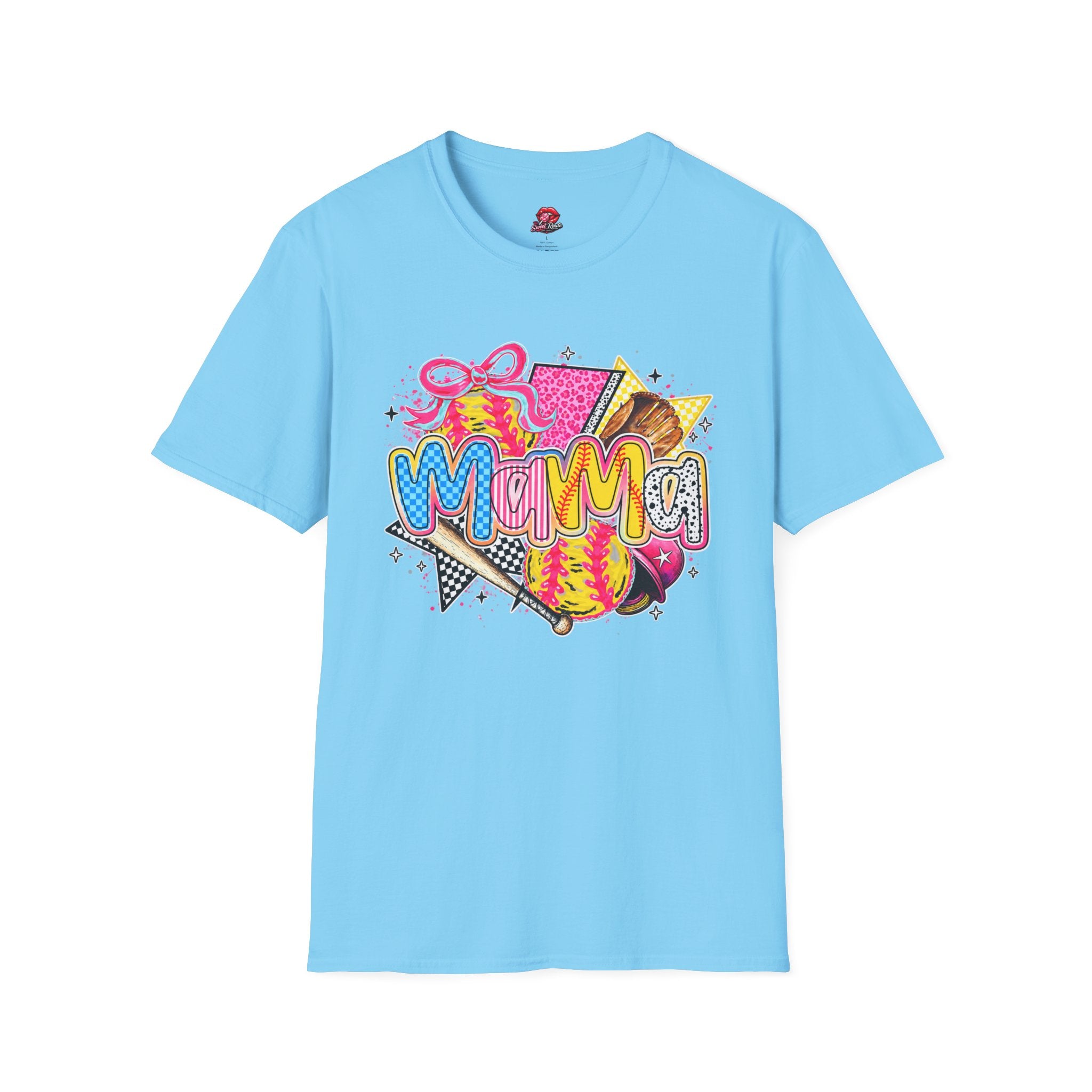Mama Colorblock Softball Graphic T-Shirt