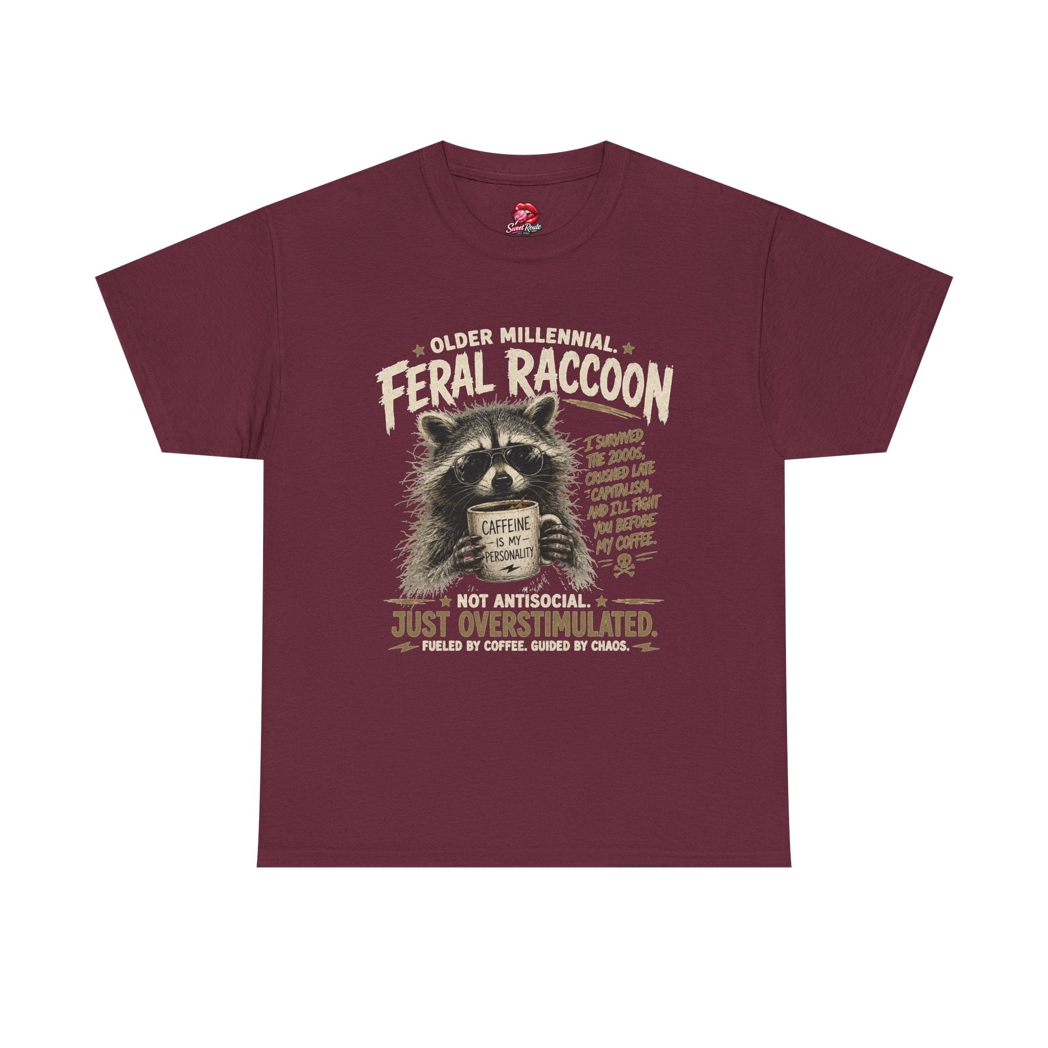 Feral Raccoon Coffee Mug Tee, T-Shirt