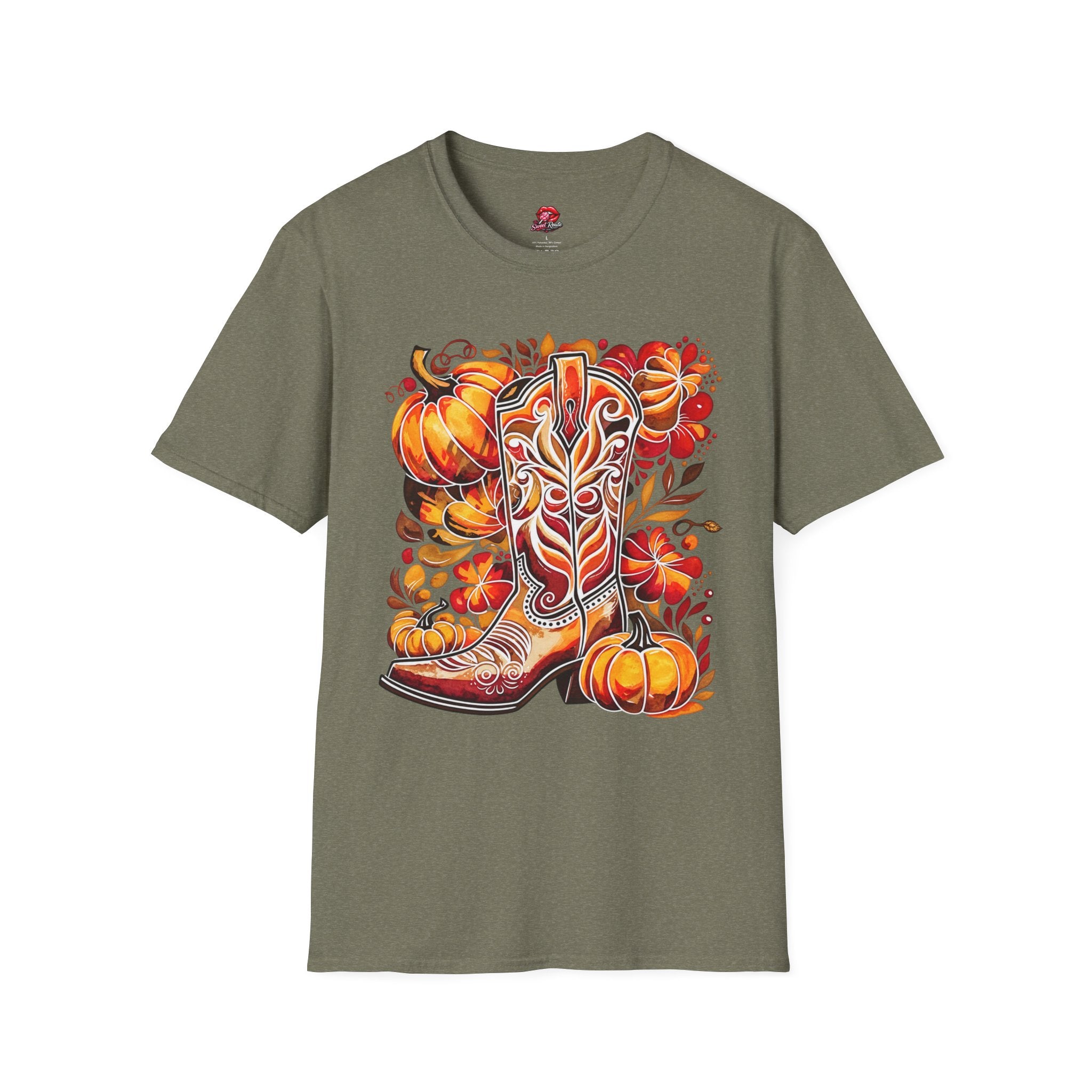Autumn Cowgirl Boots Pumpkin T-Shirt