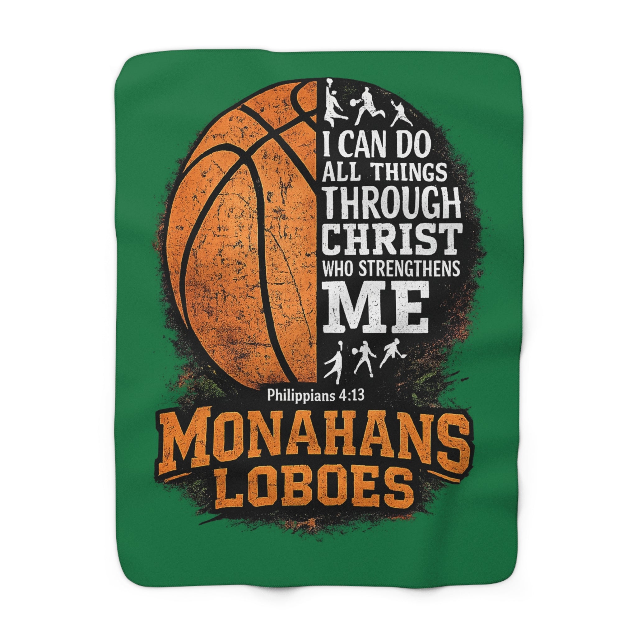 Monahans Loboes Basketball Sherpa Blanket