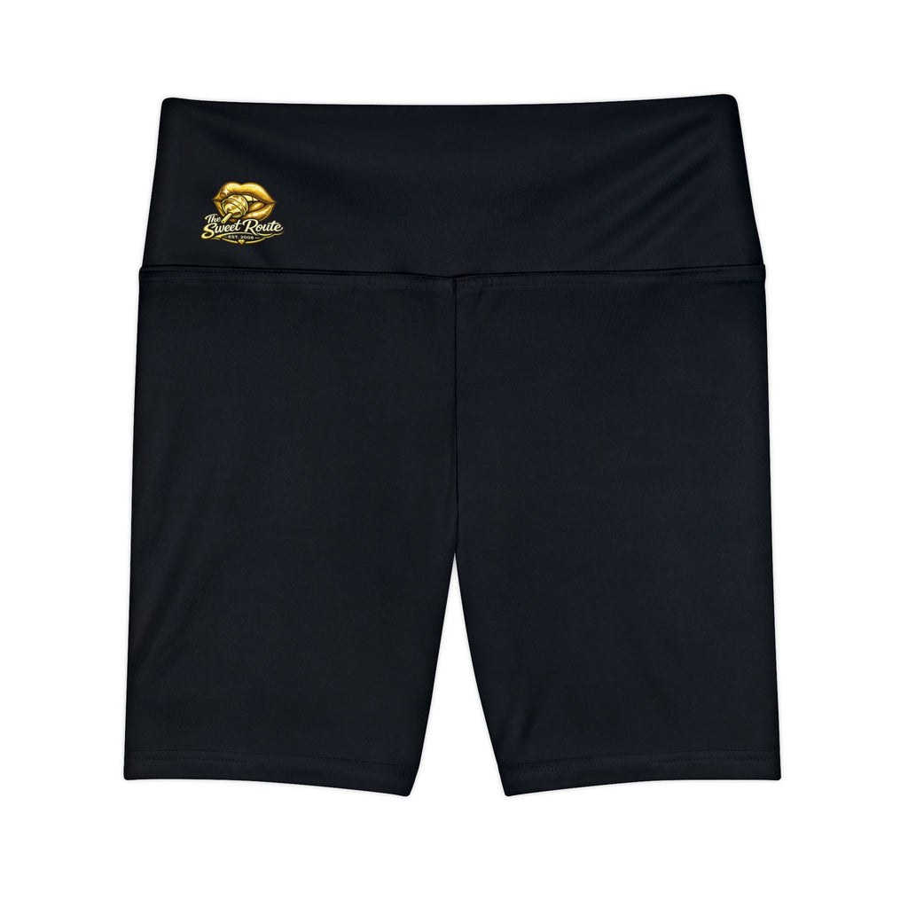 Sweet Route Black High-Waist Athletic Biker Shorts
