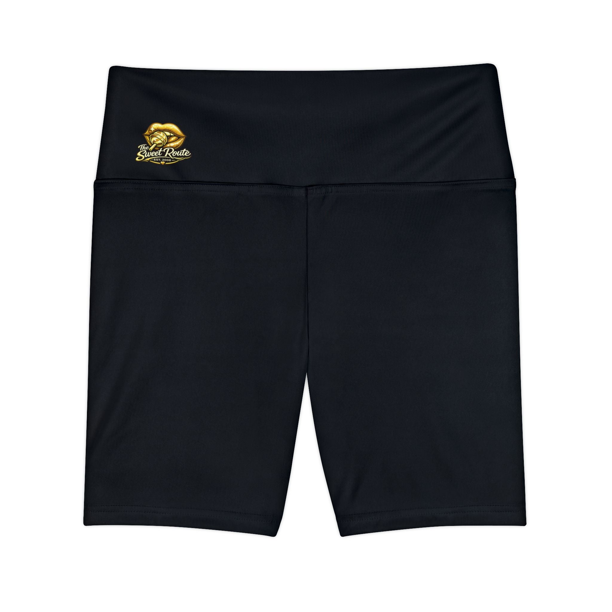 Sweet Route Black High-Waist Athletic Biker Shorts