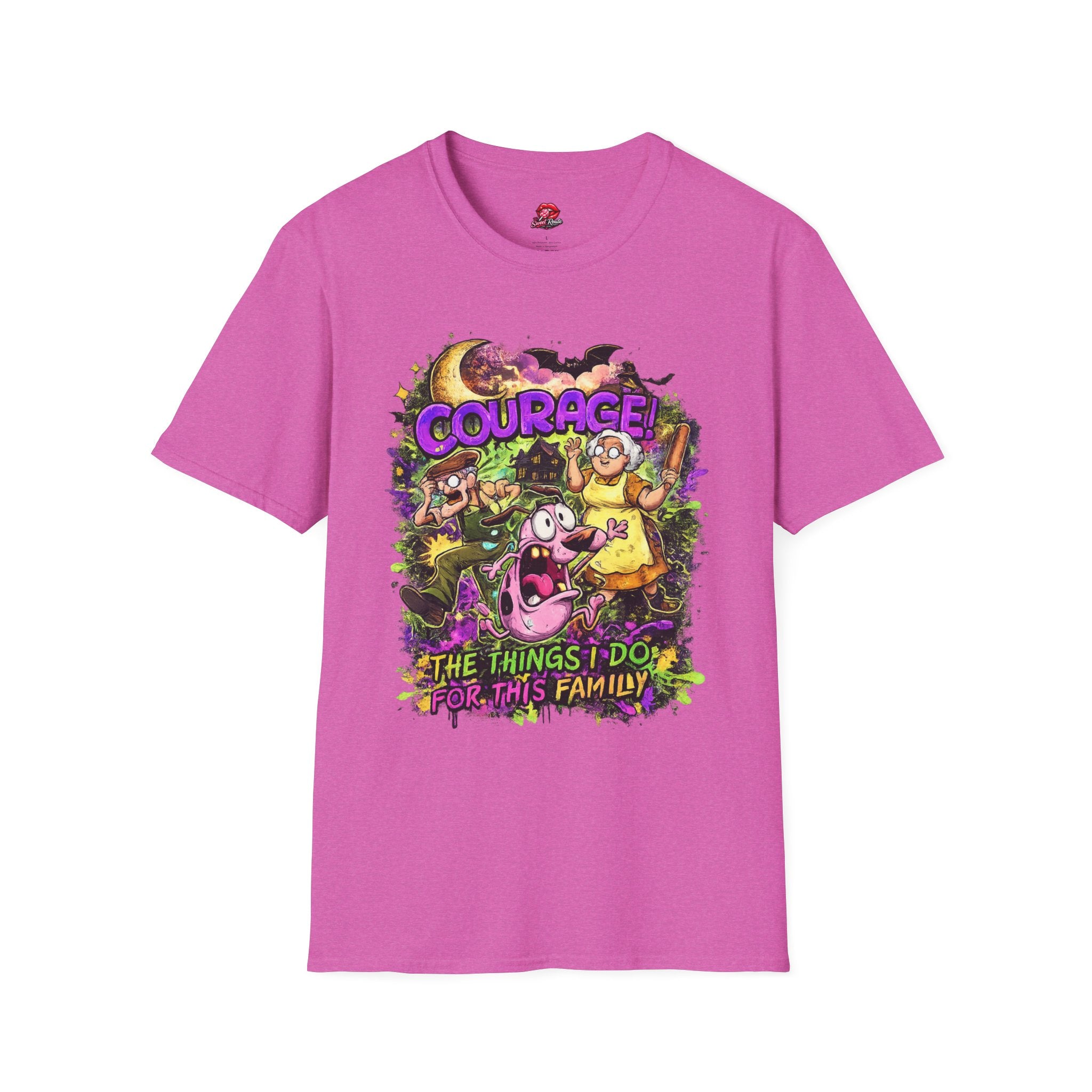 Courage! Graphic T-Shirt — Retro Cartoon Family TV Print