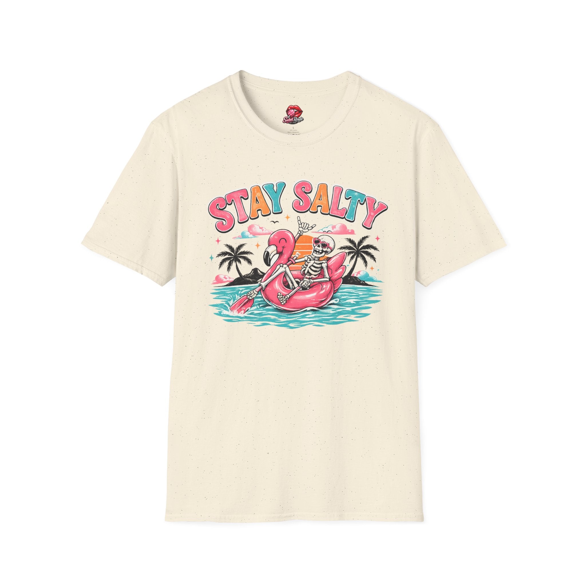 Stay Salty skeleton flamingo float T-Shirt