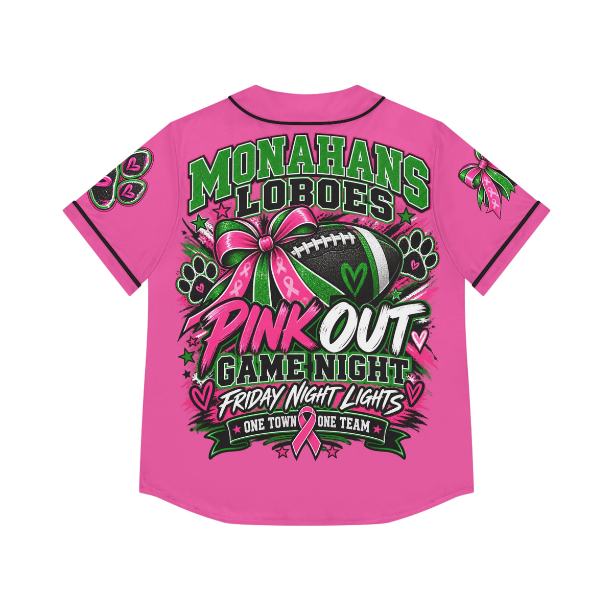 Monahans Loboes Pink Out Game Night Women’s Baseball Jersey