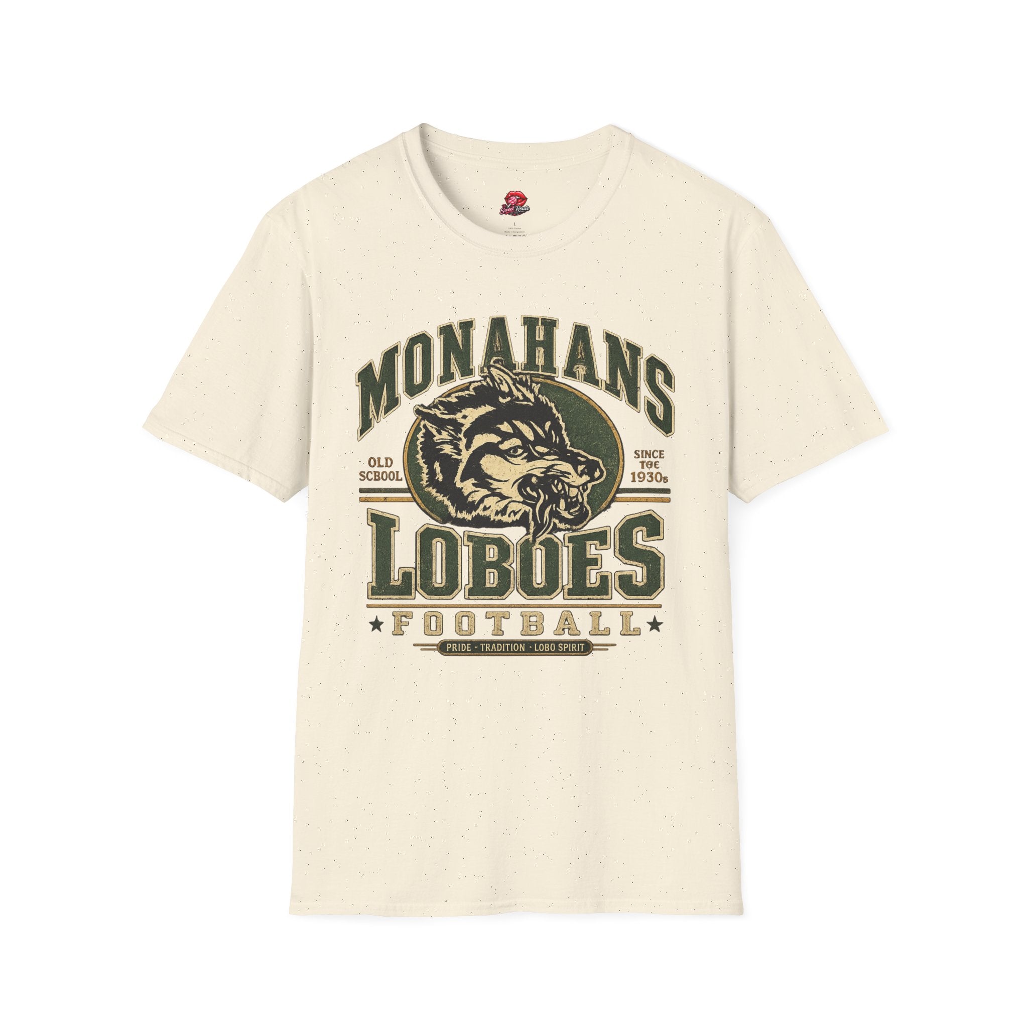 Monahans Loboes Vintage Mascot Football T-Shirt