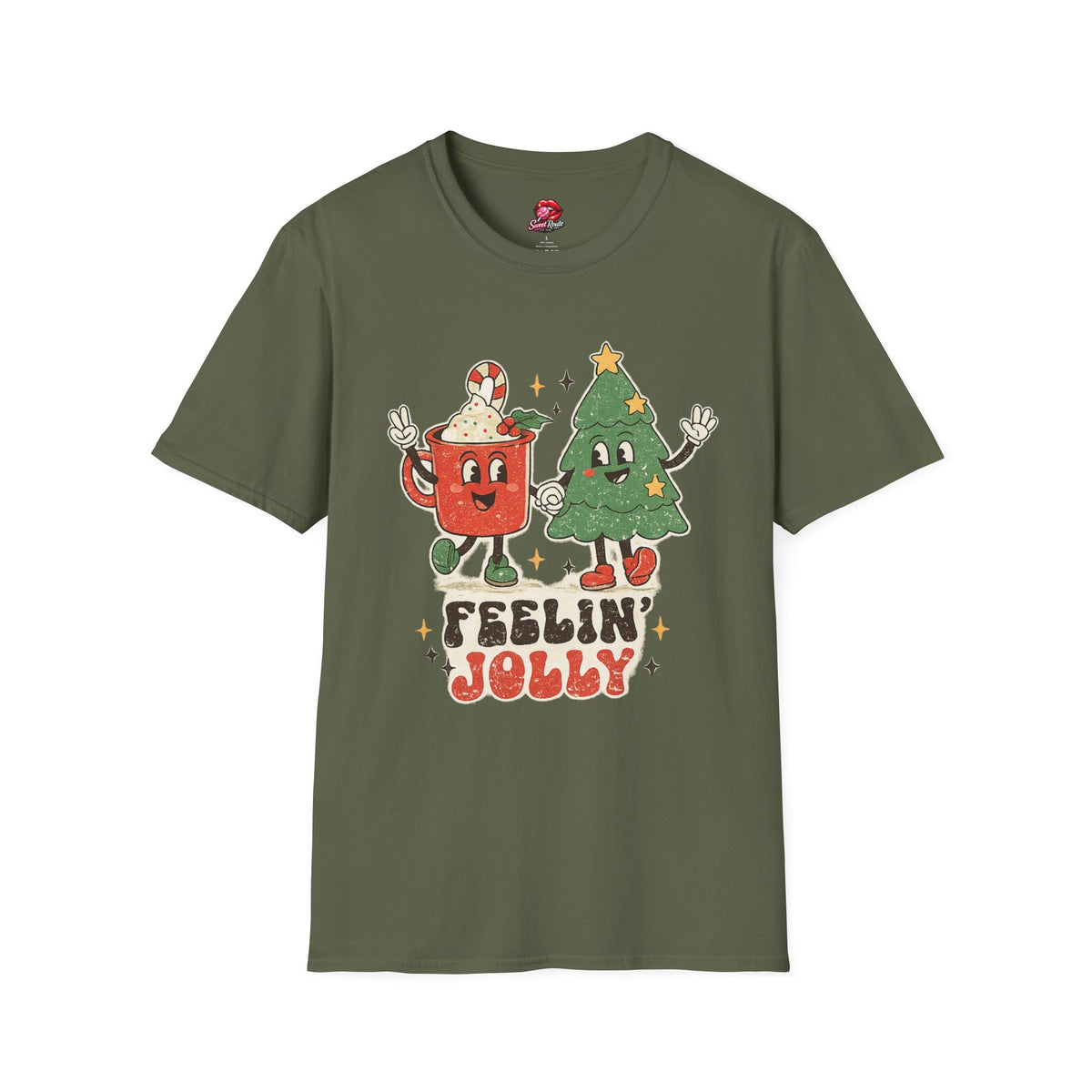 Feelin' Jolly mug and Christmas tree T-Shirt