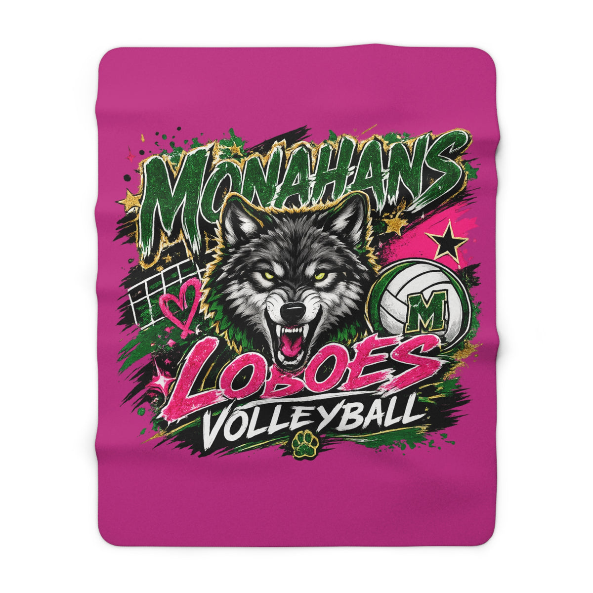 Monahans Loboes Volleyball Sherpa Blanket