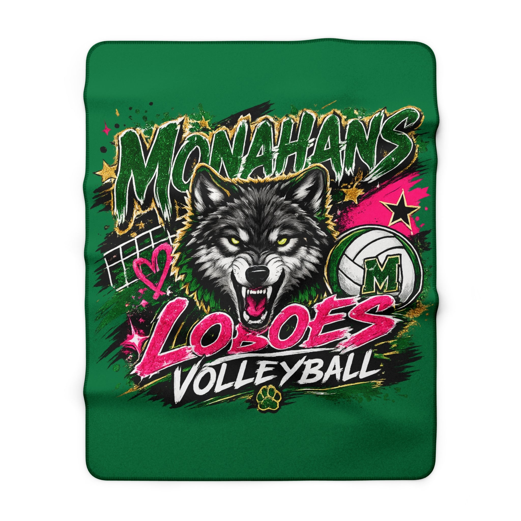 Monahans Loboes Volleyball Sherpa Blanket