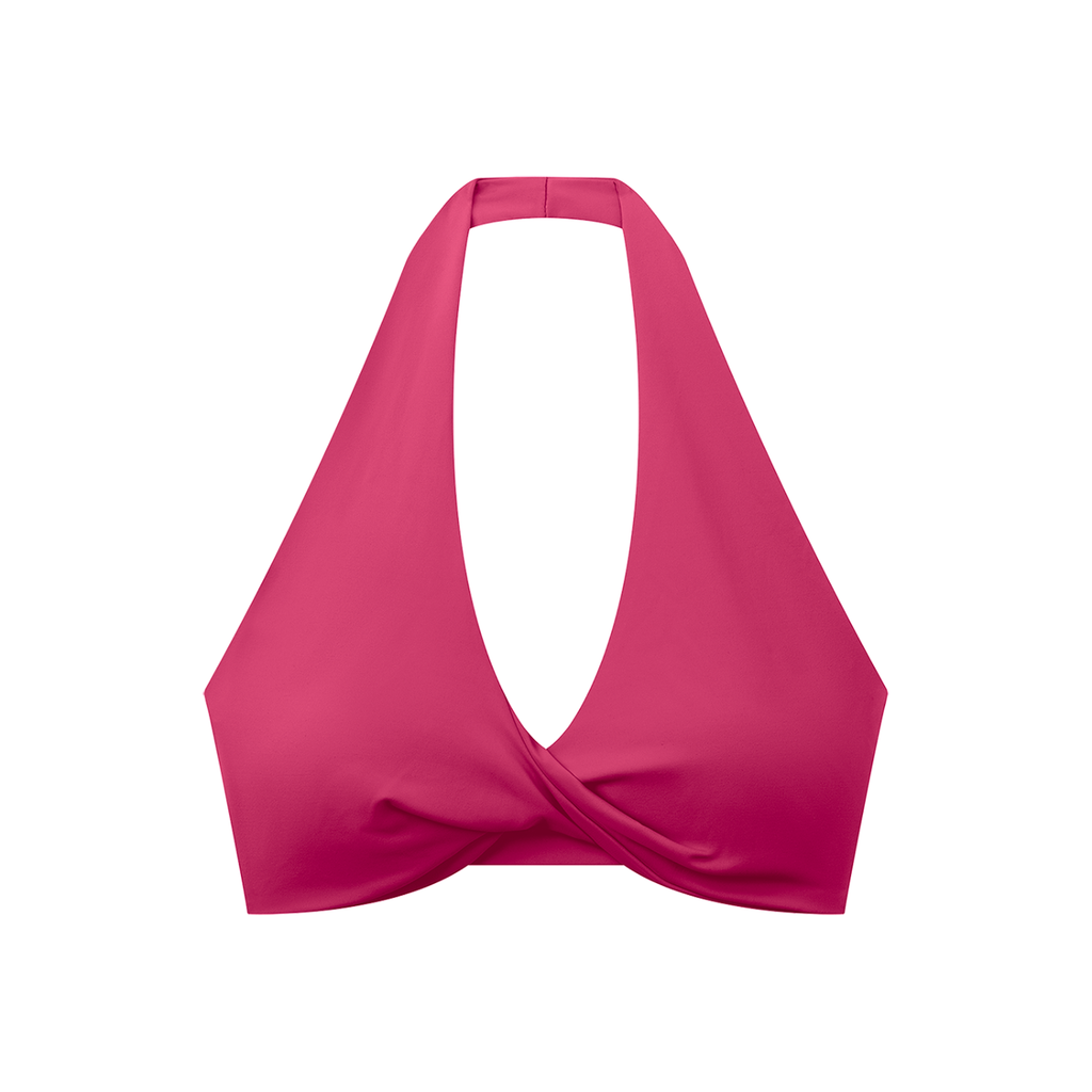 Sweet Route Women's Pleated Halter Sports Bra