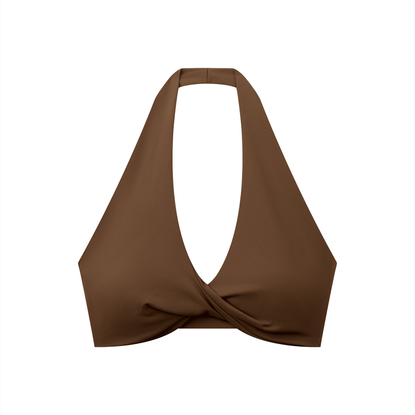 Sweet Route Women's Pleated Halter Sports Bra