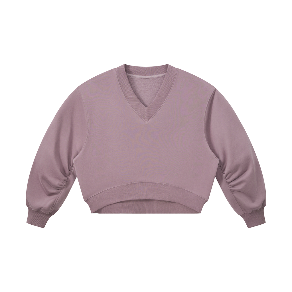Sweet Route Women’s Crop V-Neck Sweatshirt