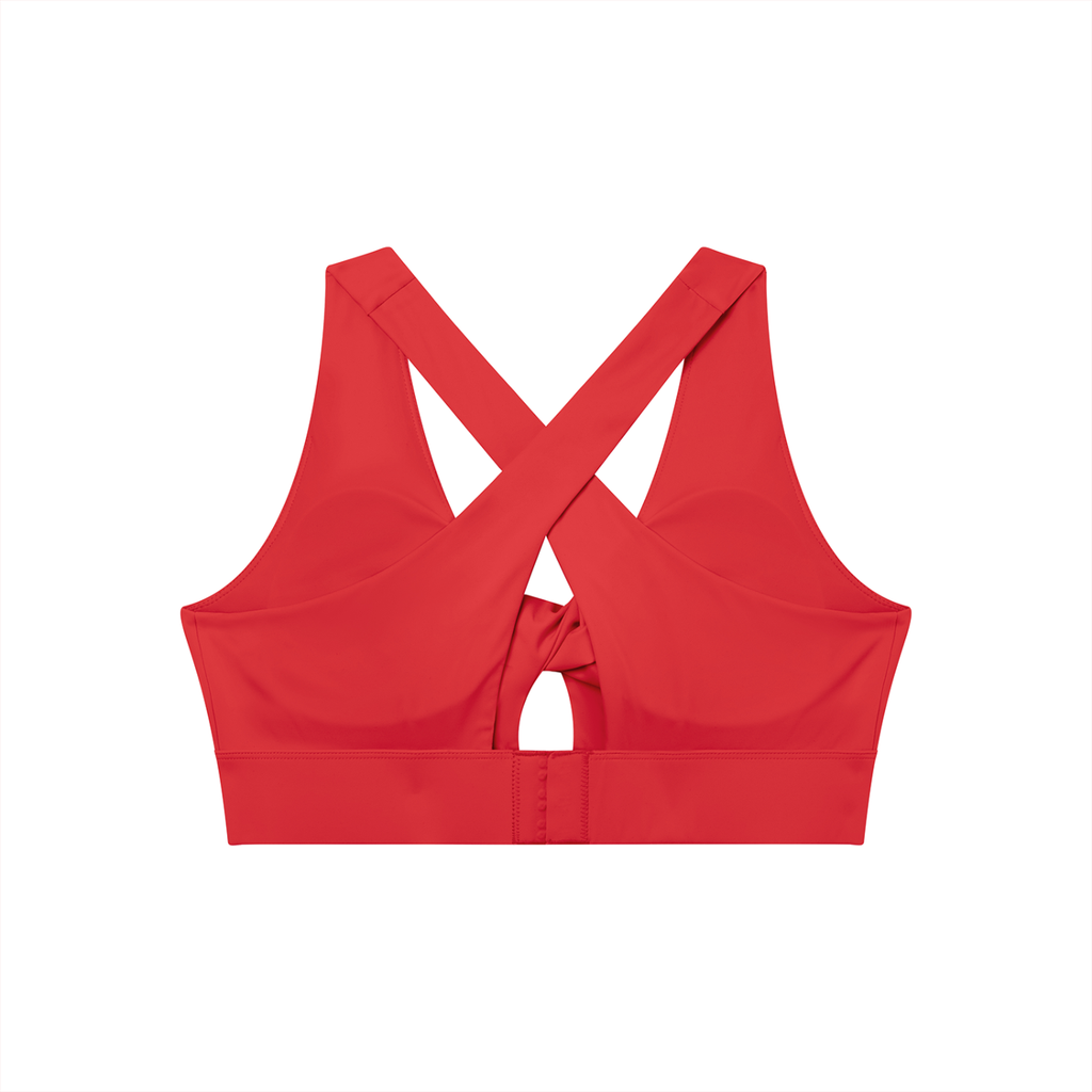Sweet Route Women's Twist Front V-Neck Sports Bra