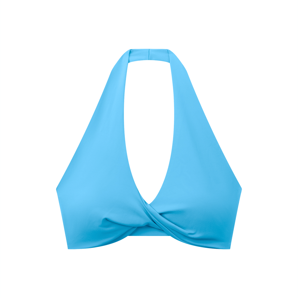 Sweet Route Women's Pleated Halter Sports Bra