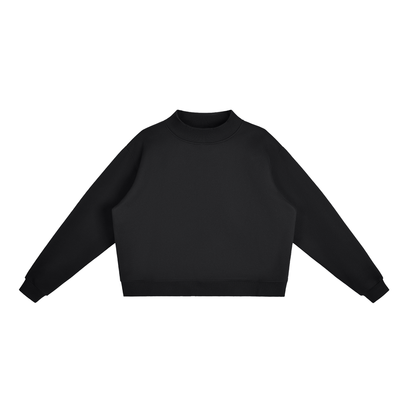 Sweet Route Essential Fleece Mock-Neck Crew Sweatshirt