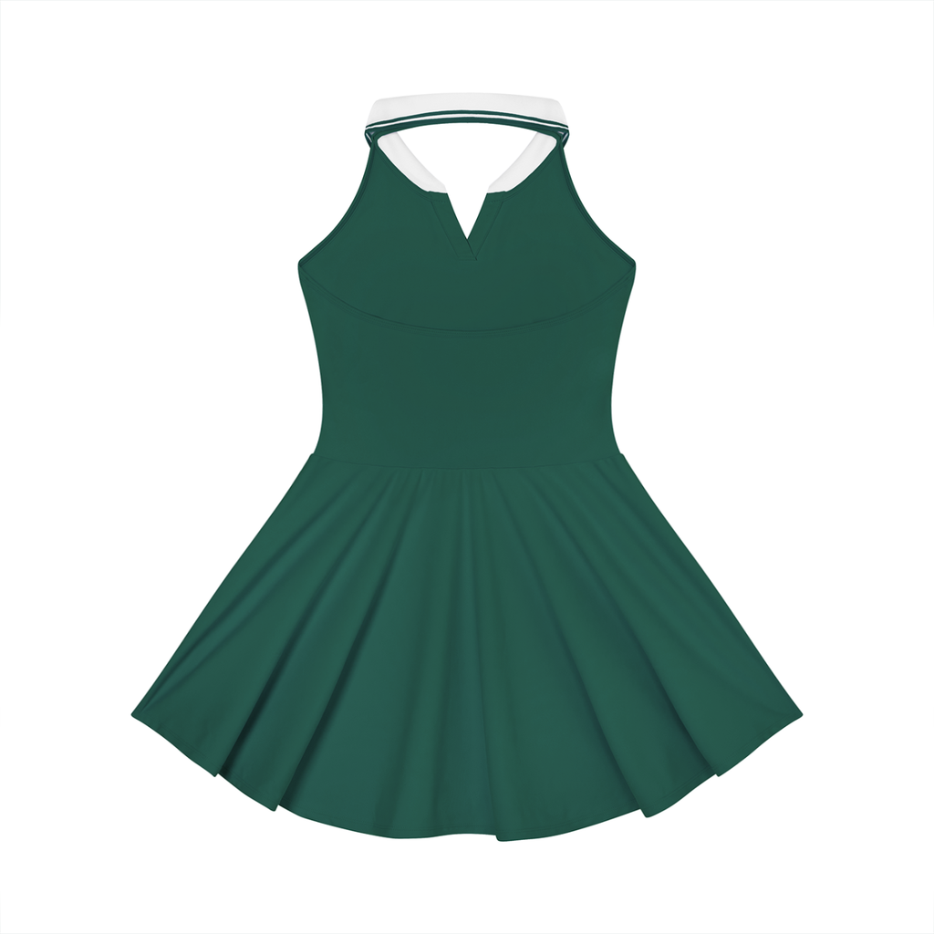 Monahans Loboes Women’s Collared Halter Athletic Dress | Kelly Green Game Day Tennis Dress