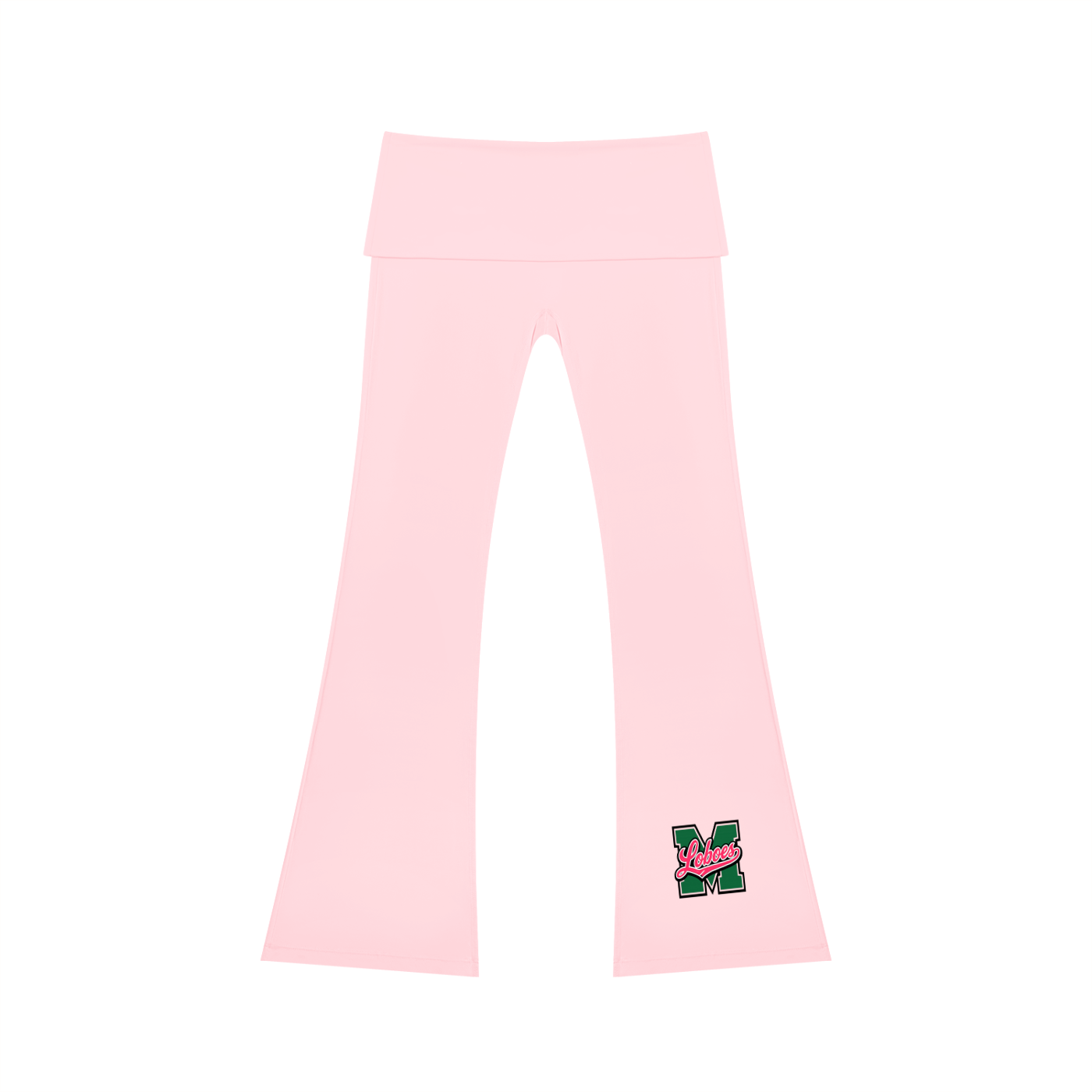 Monahans Loboes Women’s High Rise Flared Yoga Pants | Kelly Green & Black Athletic Leggings