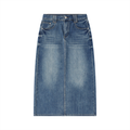 Sweet Route Women’s Vintage Wash Denim Skirt