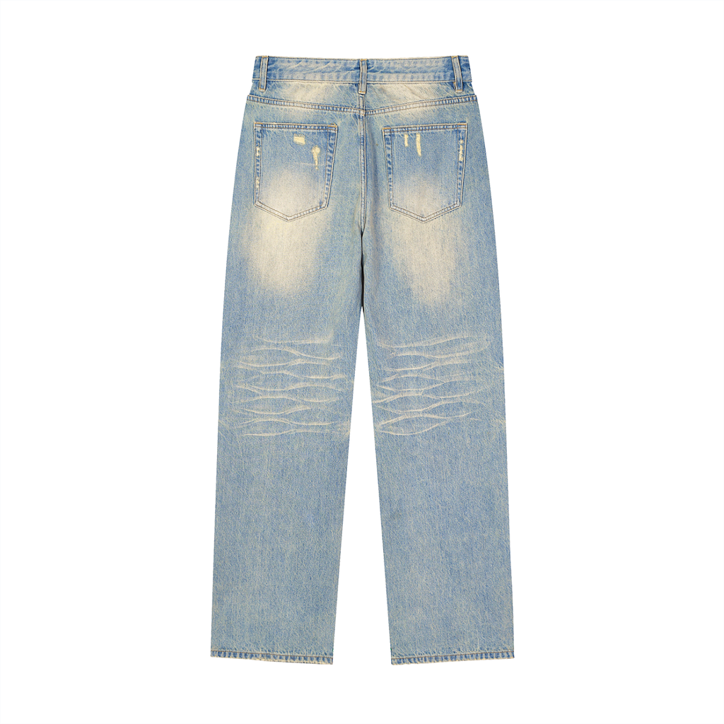 Sweet Route Sun Fade Raw Hem Denim Jeans
