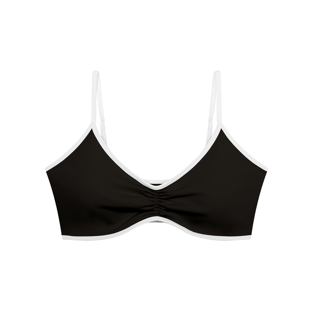 Sweet Route Women's Color Block Ruched V-Neck Sports Bra