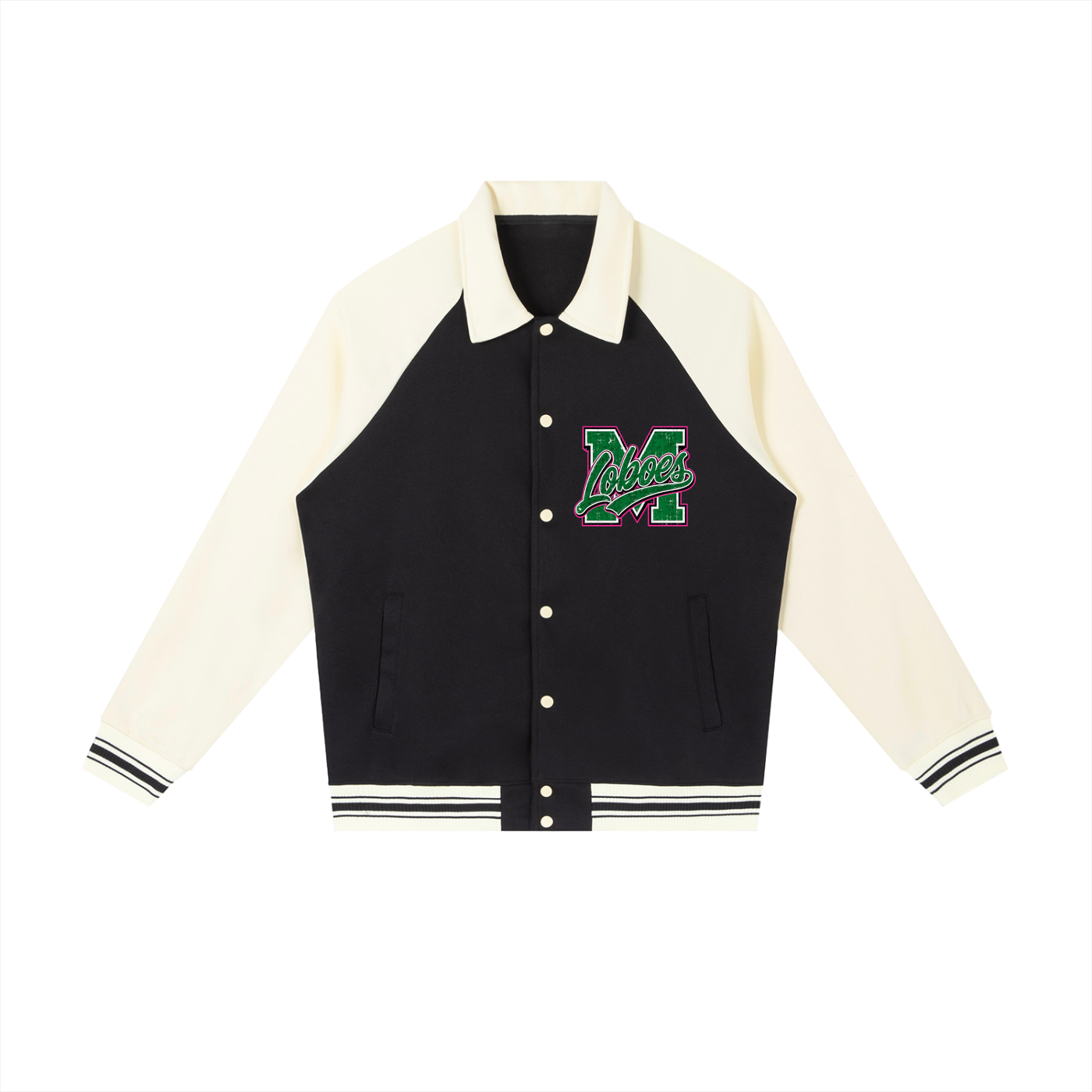 Monahans Texas Loboes Contrast Raglan Sleeve Baseball Jacket
